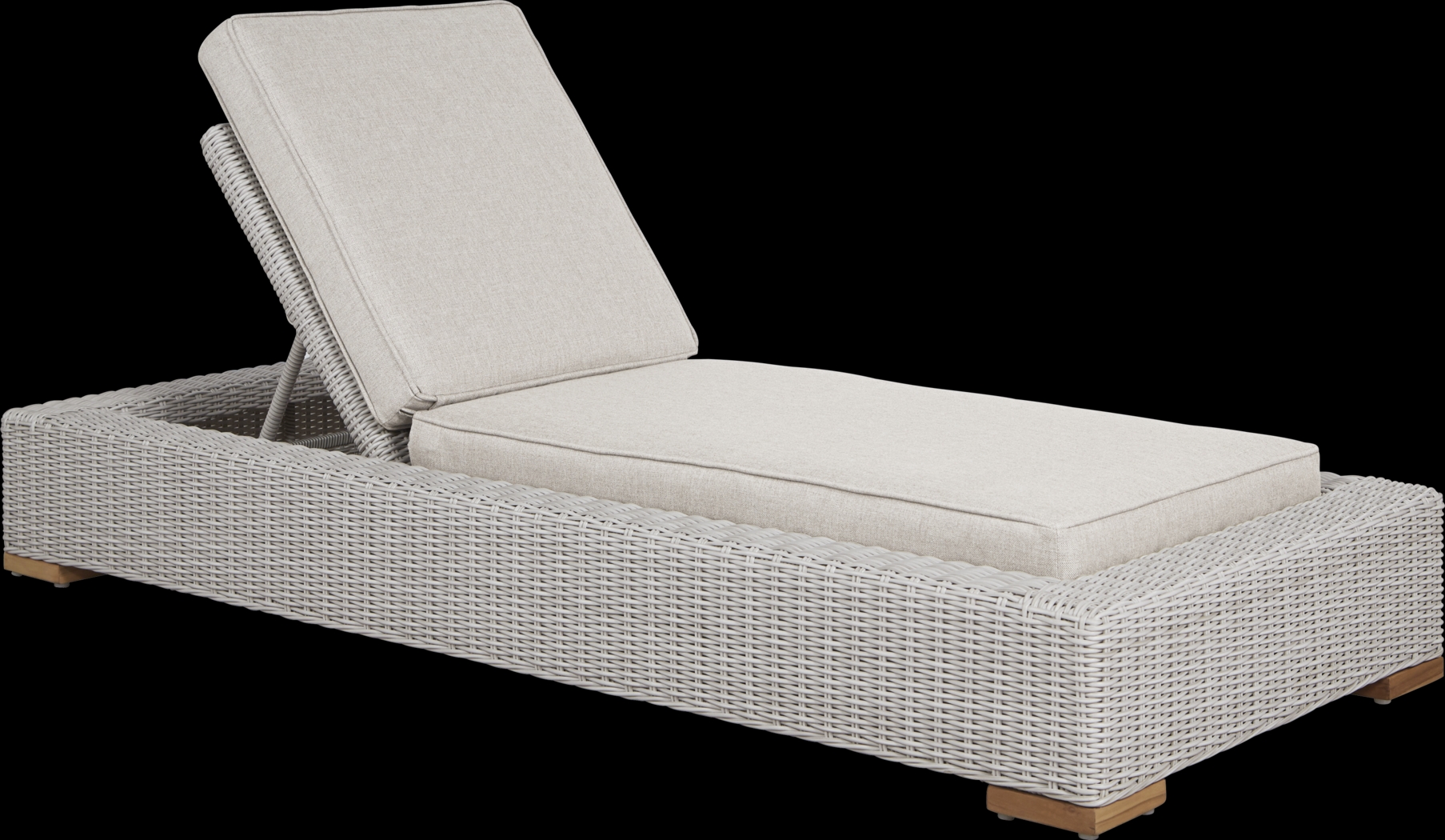 Patmos Gray Outdoor Chaise with Linen Cushions - Thumbnail - Image 1