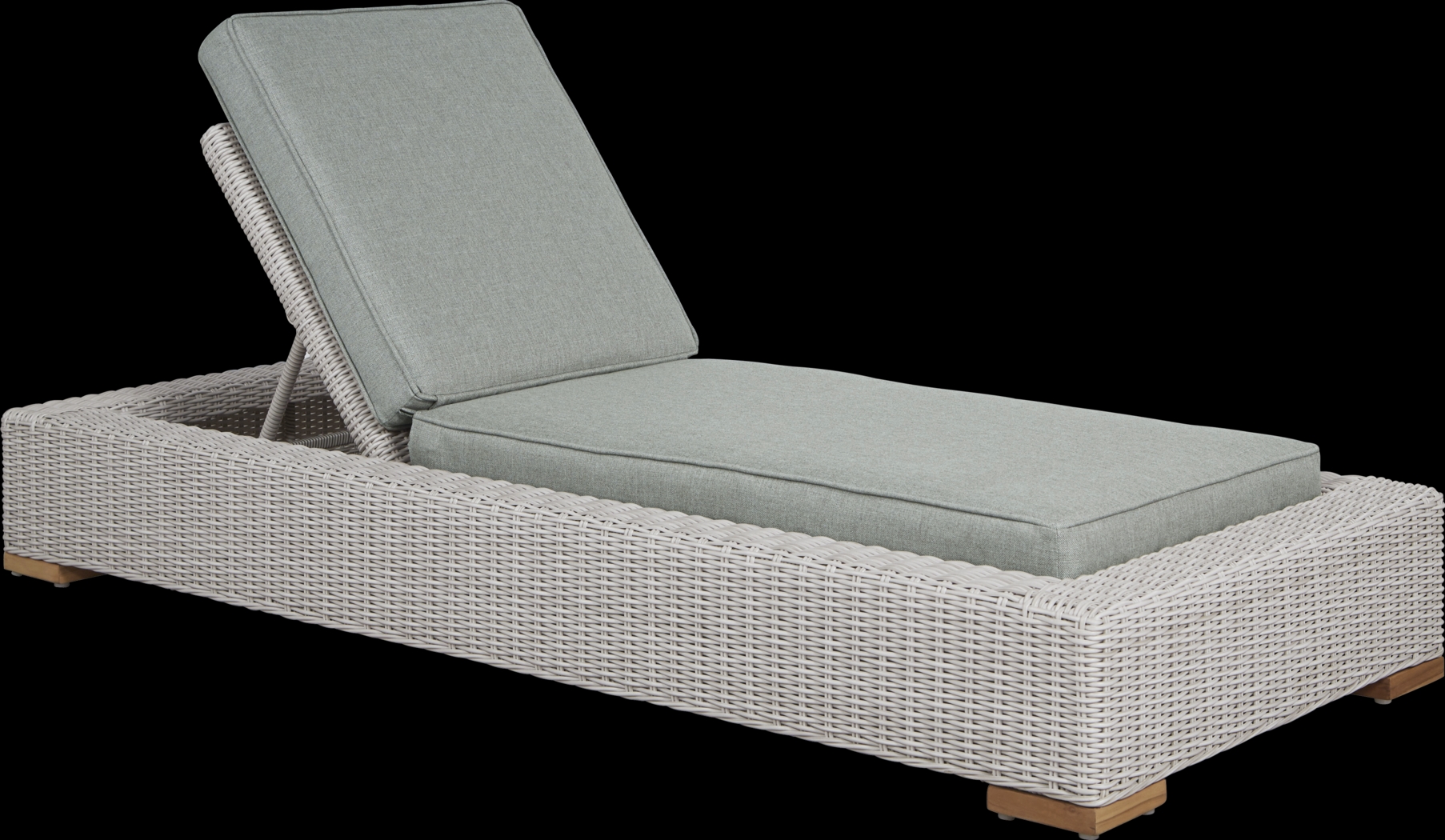 Patmos Gray Outdoor Chaise with Moss Cushions - Thumbnail - Image 1
