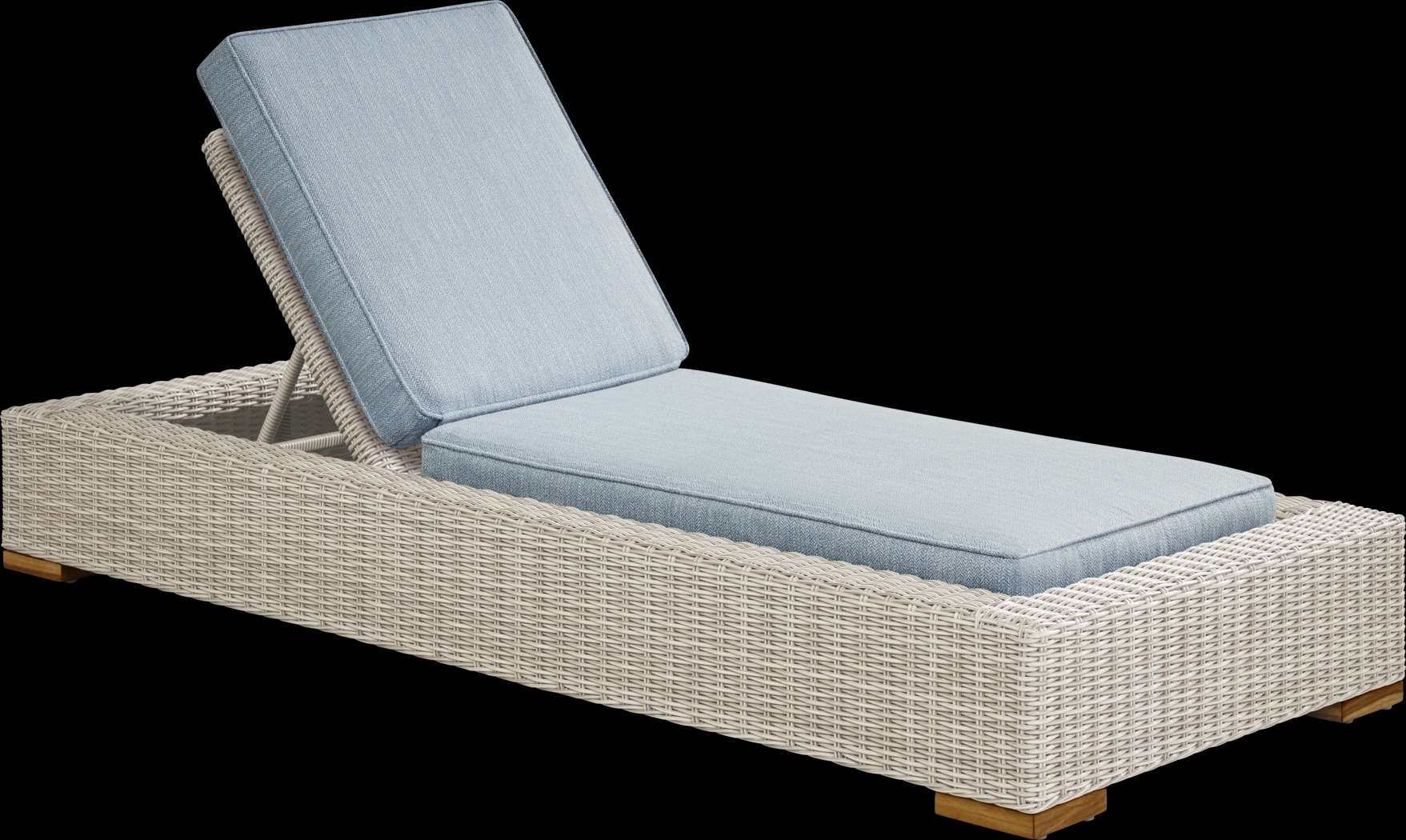 Patmos Gray Outdoor Chaise with Steel Cushions - Thumbnail - Image 1