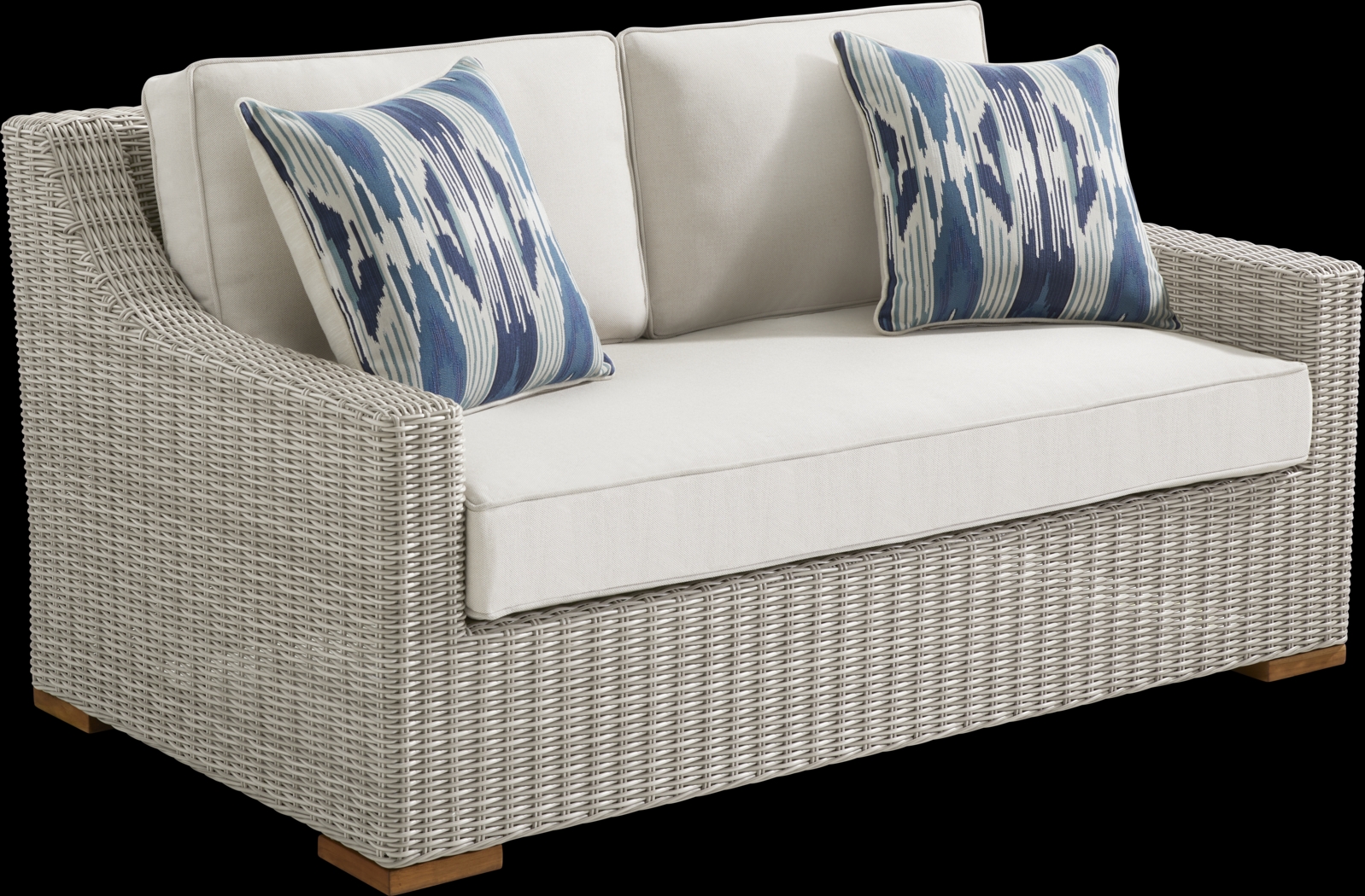 Patmos Gray 4 Pc Outdoor Loveseat Seating Set with Linen Cushions - Thumbnail - Image 3