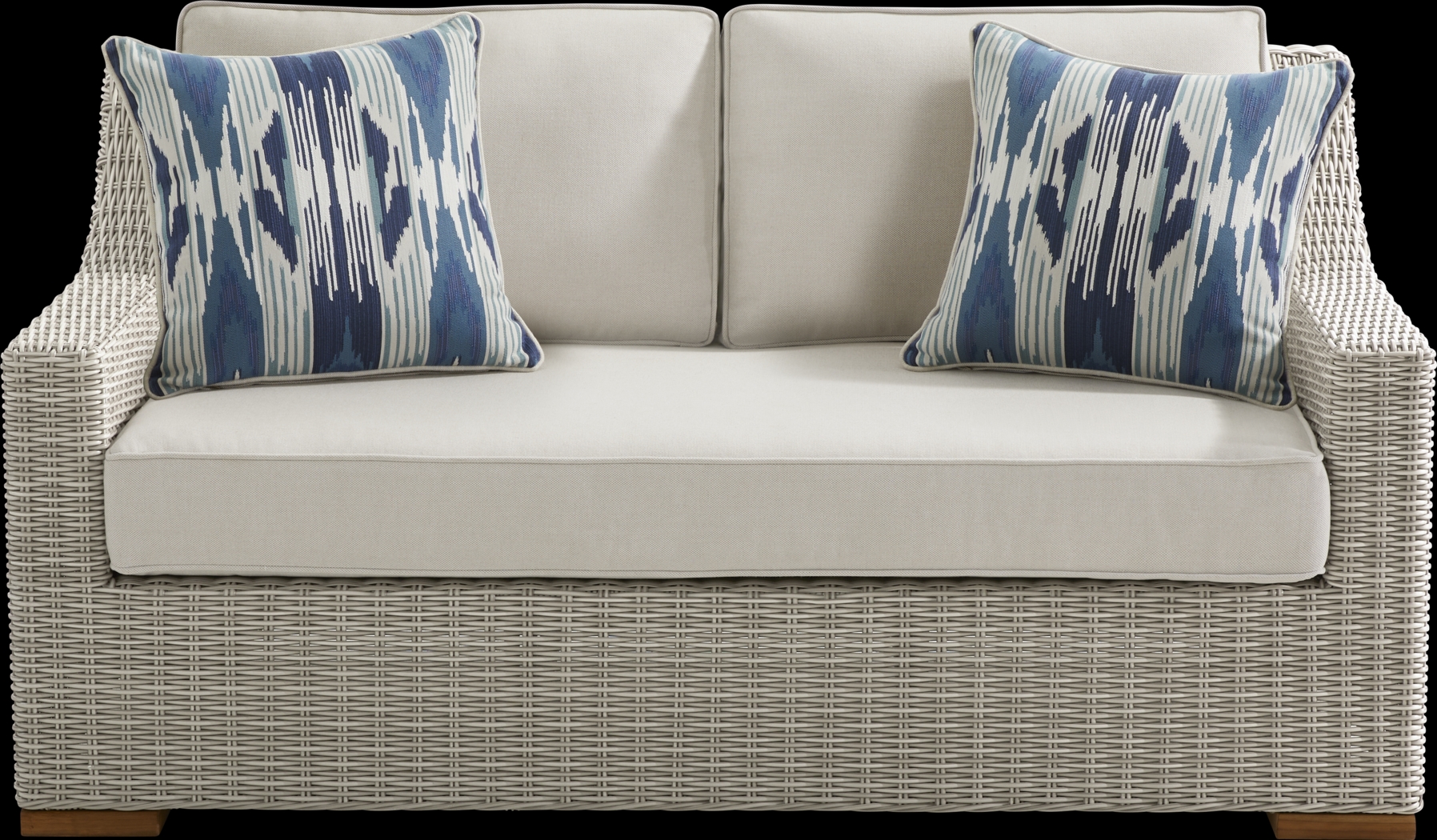 Patmos Gray 4 Pc Outdoor Loveseat Seating Set with Linen Cushions - Thumbnail - Image 2