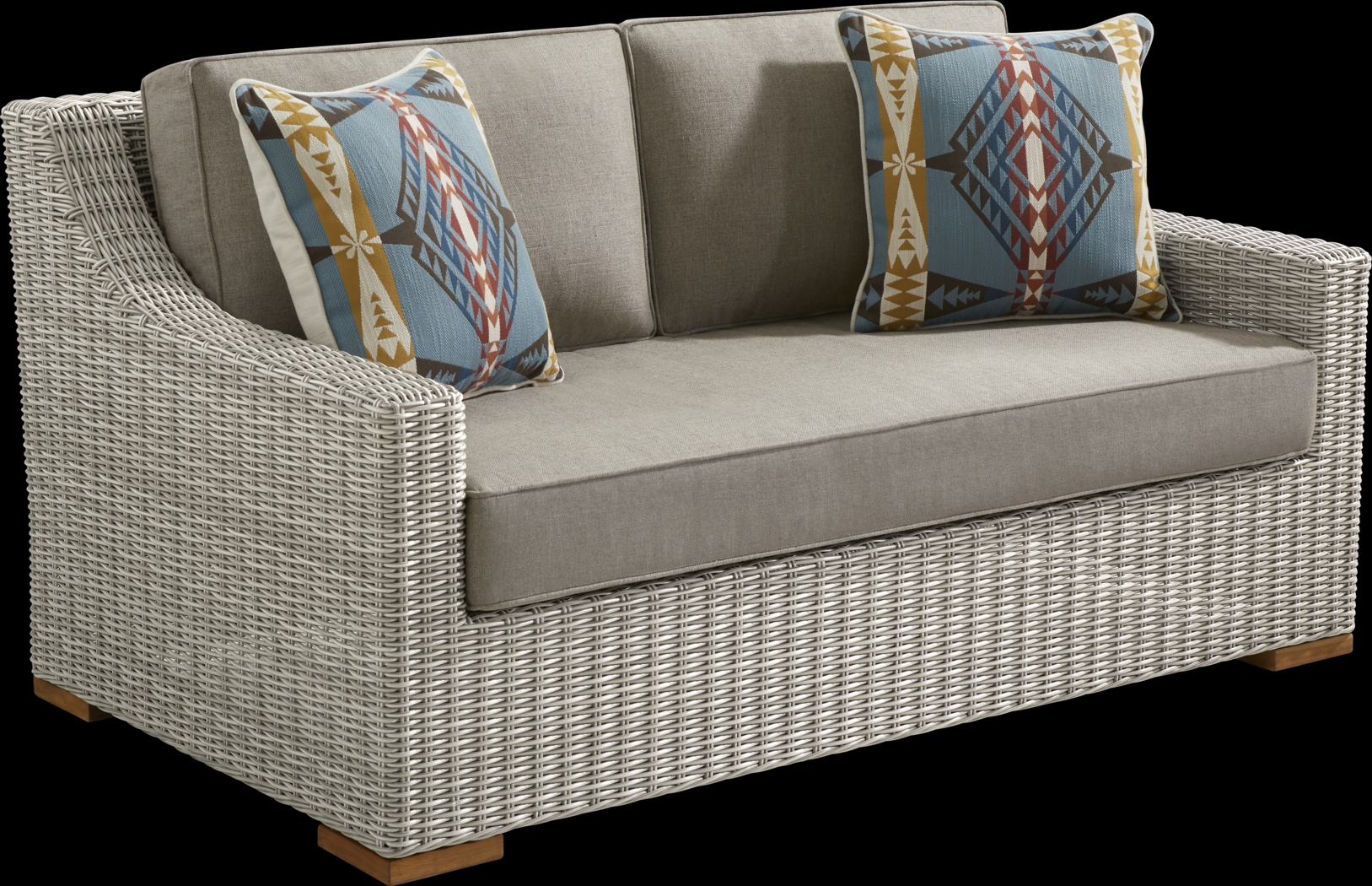 Patmos Gray 4 Pc Outdoor Loveseat Seating Set with Mushroom Cushions - Thumbnail - Image 3