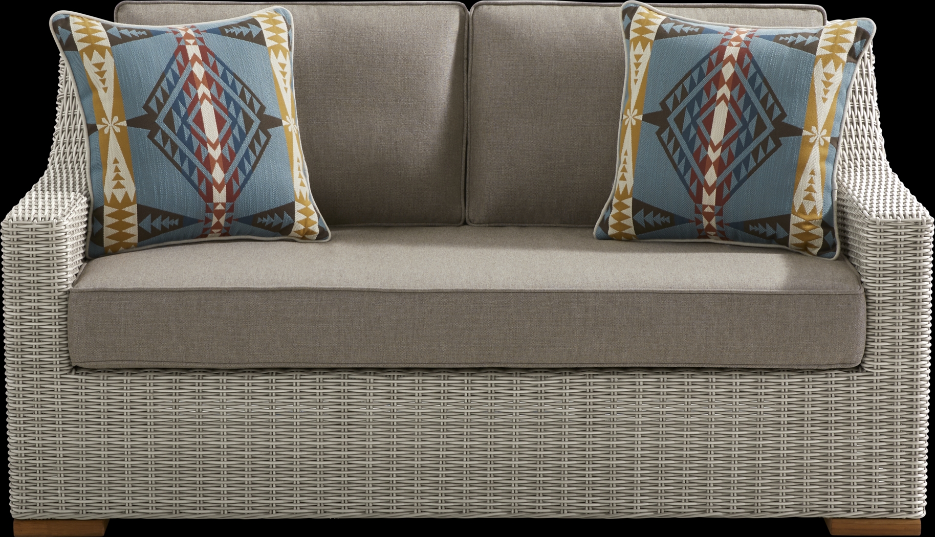 Patmos Gray 4 Pc Outdoor Loveseat Seating Set with Mushroom Cushions - Thumbnail - Image 2