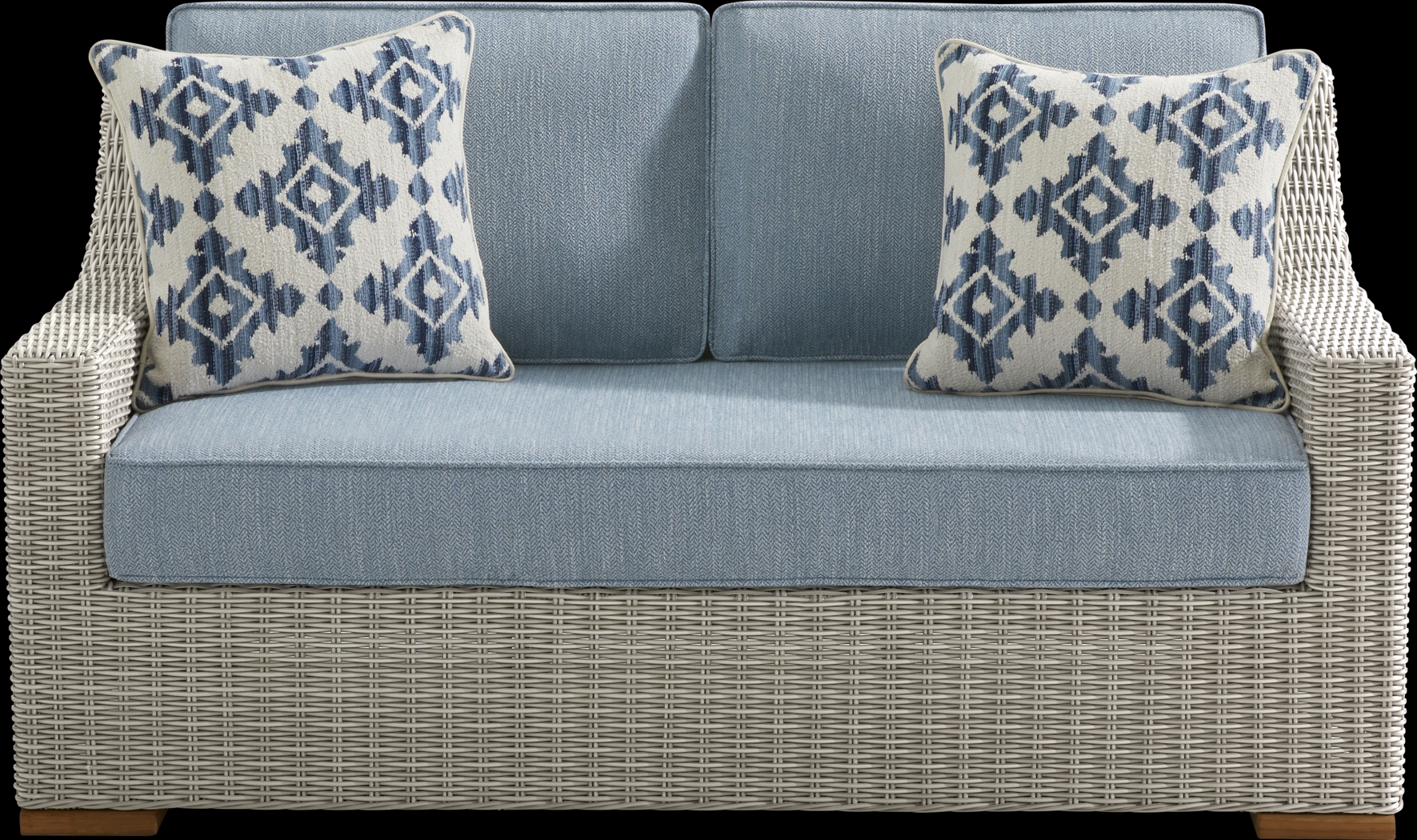 Patmos Gray 4 Pc Outdoor Loveseat Seating Set with Steel Cushions - Thumbnail - Image 2