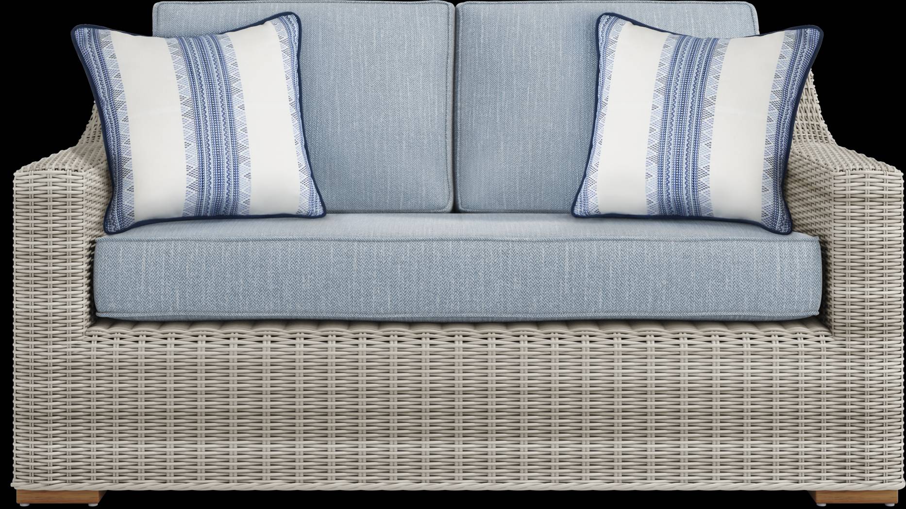 Patmos Gray 4 Pc Outdoor Loveseat Seating Set with Steel Cushions - Thumbnail - Image 2