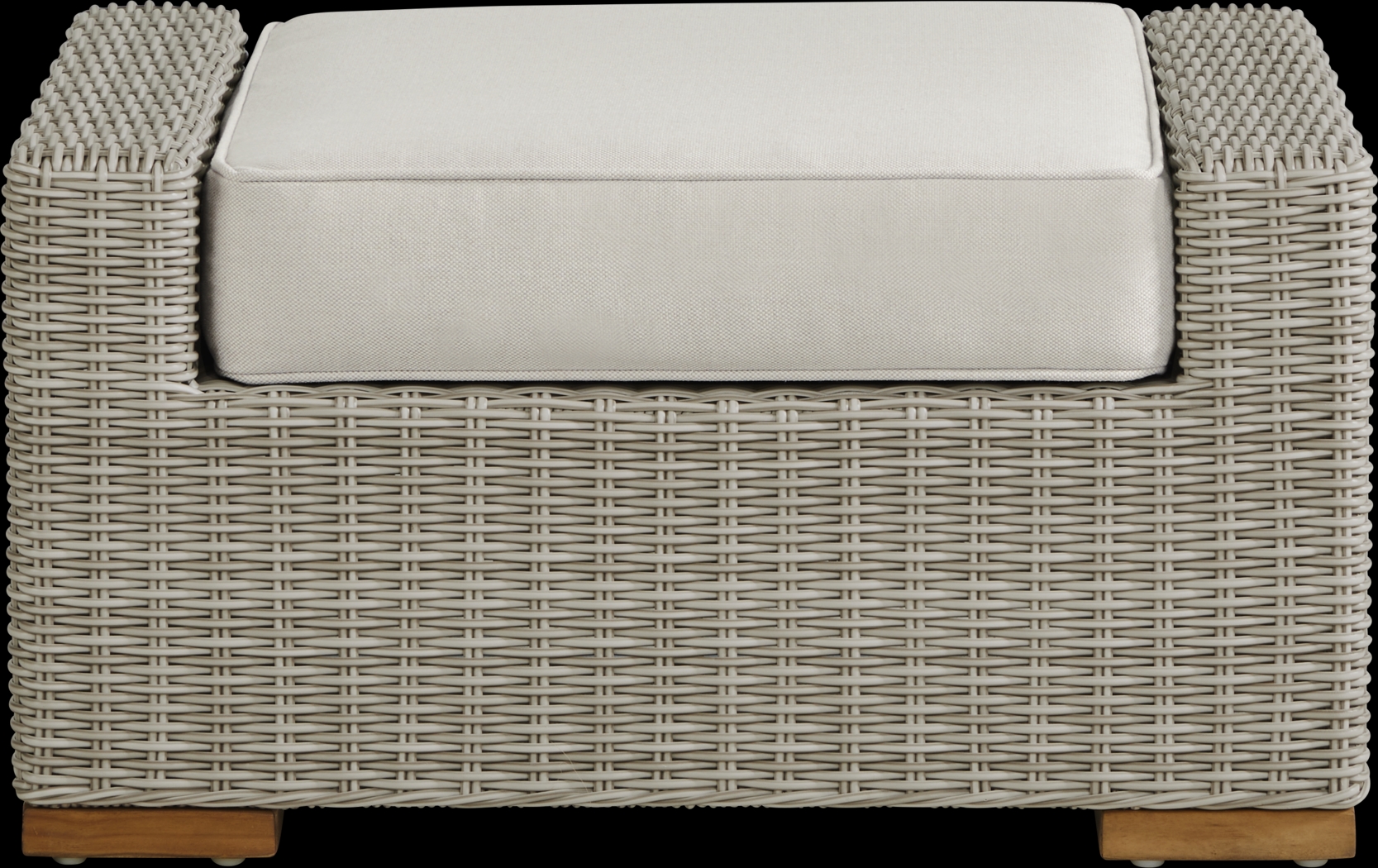Patmos Gray Outdoor Ottoman with Linen Cushion - Thumbnail - Image 2