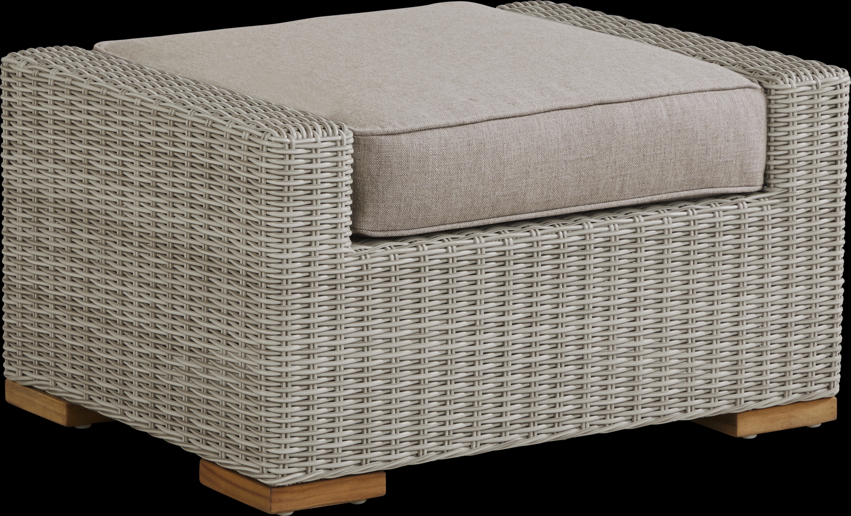 Patmos Gray Outdoor Ottoman with Mushroom Cushion - Thumbnail - Image 1