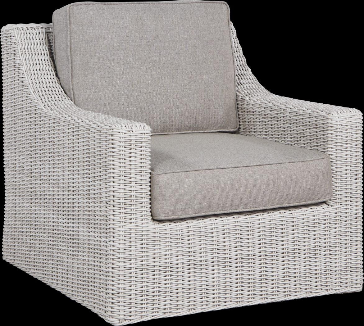 Patmos Gray Outdoor Rocker Chair with Mushroom Cushions - Thumbnail - Image 1