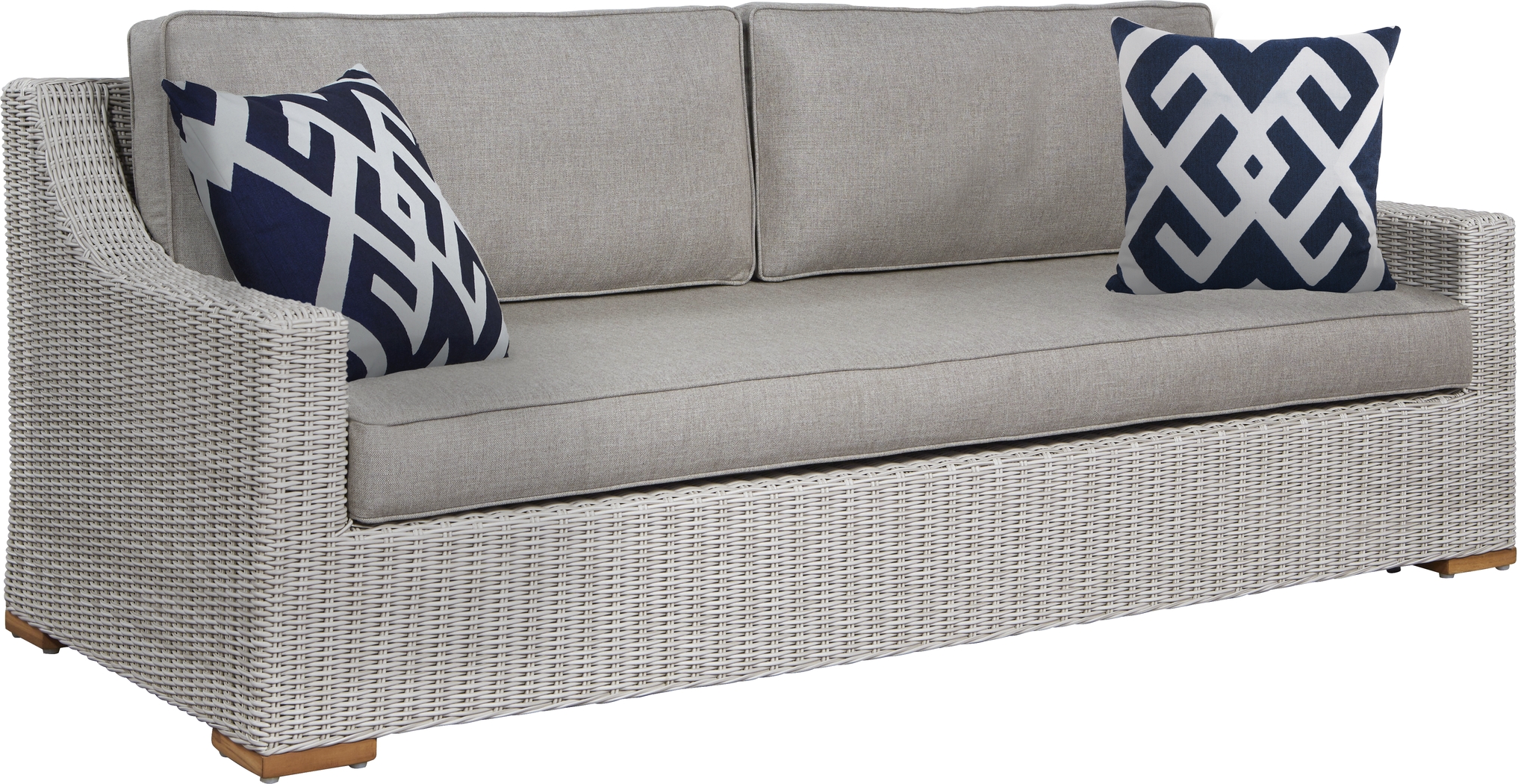 Patmos Gray 6 Pc Outdoor Seating Set with Mushroom Cushions - Thumbnail - Image 2