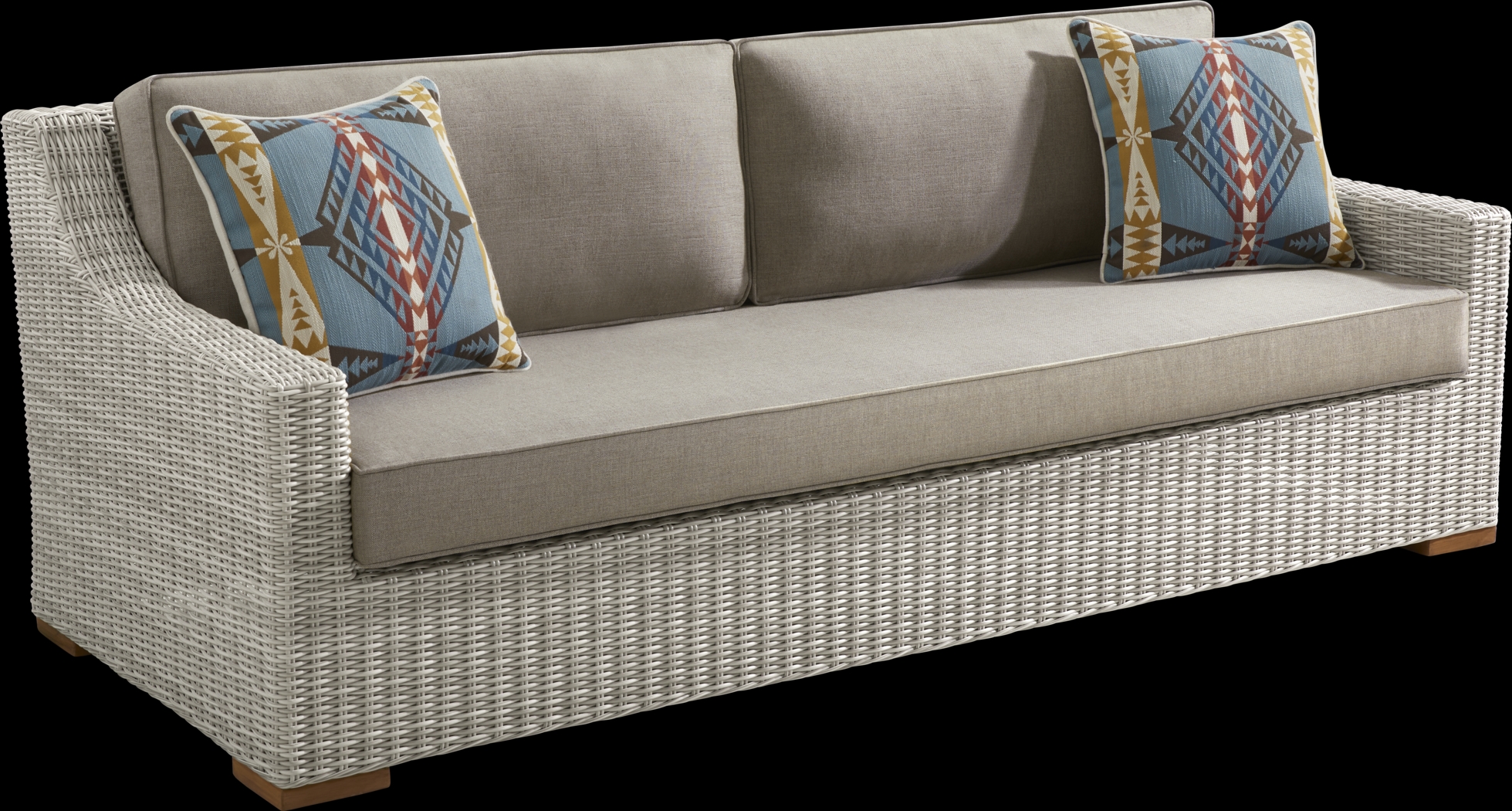 Patmos Gray 4 Pc Outdoor Sofa Seating Set with Mushroom Cushions - Thumbnail - Image 3