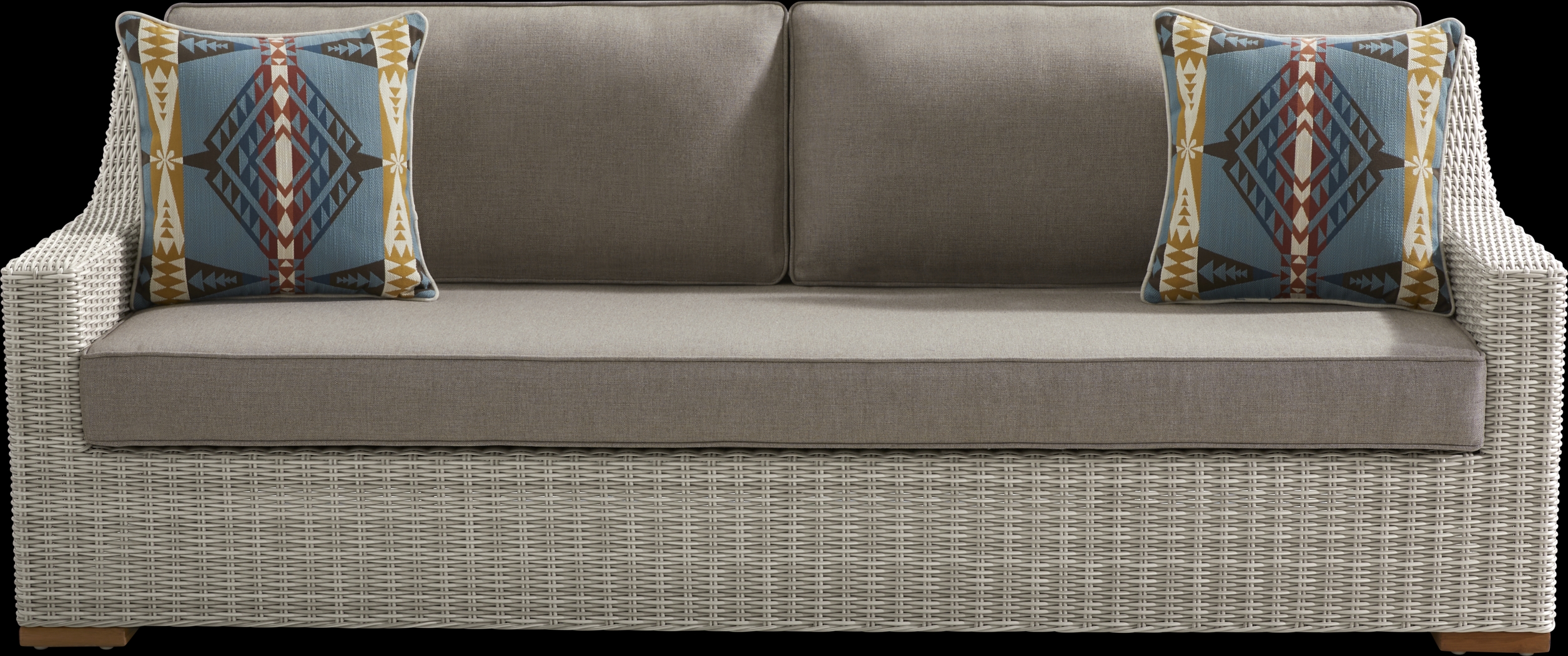 Patmos Gray 4 Pc Outdoor Sofa Seating Set with Mushroom Cushions - Thumbnail - Image 2