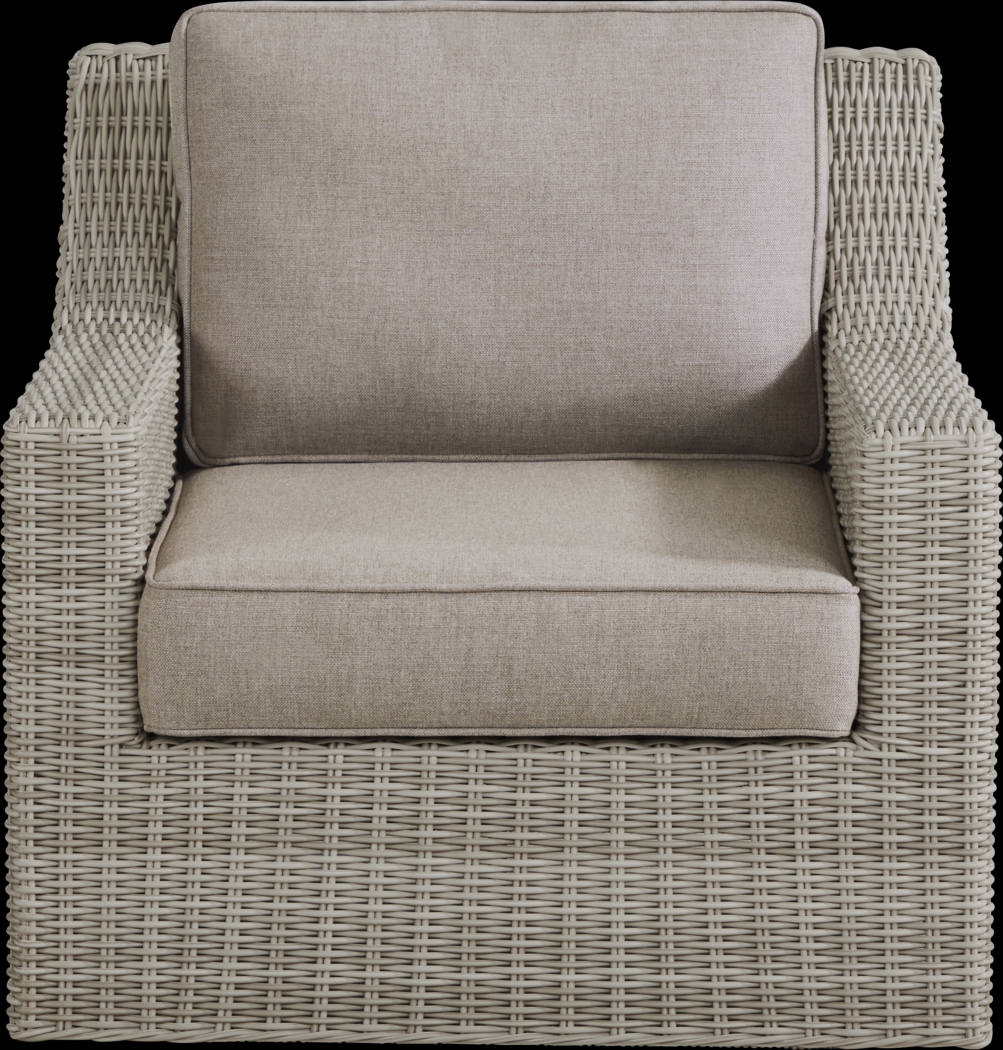 Patmos Gray Outdoor Swivel Rocker Chair with Mushroom Cushions - Thumbnail - Image 2