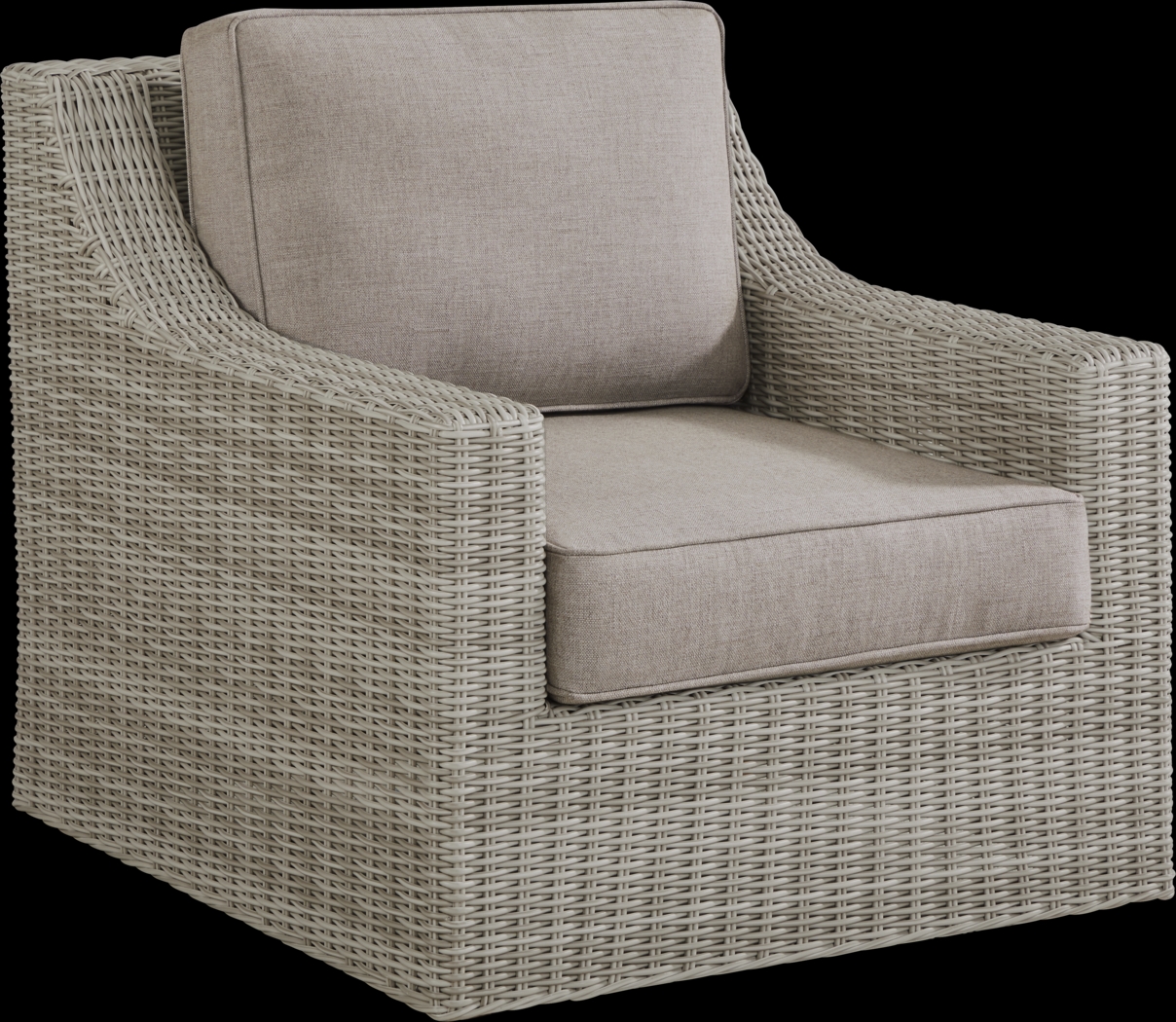 Patmos Gray Outdoor Swivel Rocker Chair with Mushroom Cushions - Thumbnail - Image 1