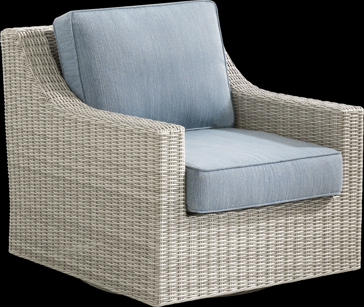 Patmos Gray Outdoor Swivel Rocker Chair with Steel Cushions - Thumbnail - Image 1