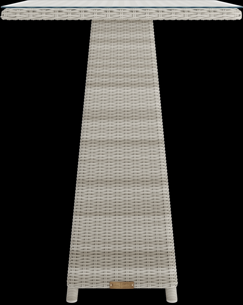 Patmos Gray Wicker 36 in. Square Outdoor Bar Table - Thumbnail - Image 3