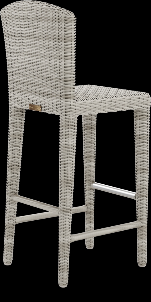 Patmos Teak 5 Pc 36 in. Square Bar Height Outdoor Dining Set with Gray Wicker Barstools - Thumbnail - Image 9