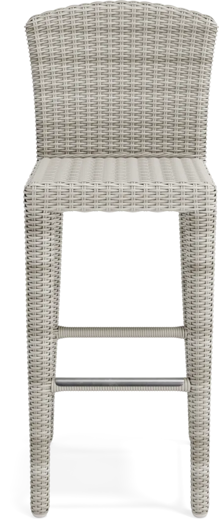 Patmos Gray Wicker Outdoor Barstool - Thumbnail - Image 3