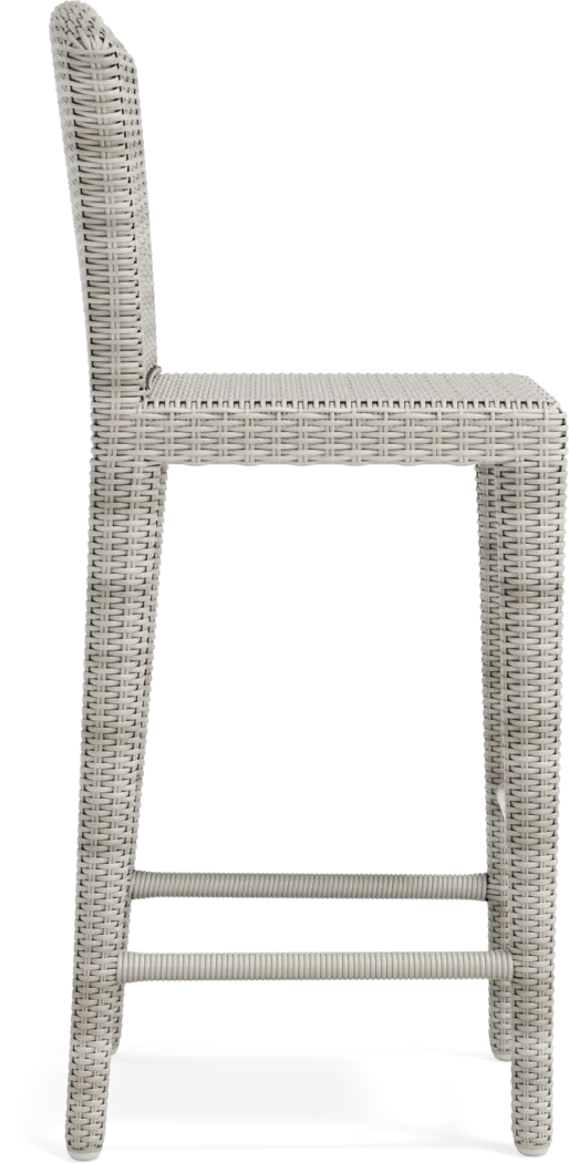 Patmos Gray Wicker Outdoor Barstool - Thumbnail - Image 4