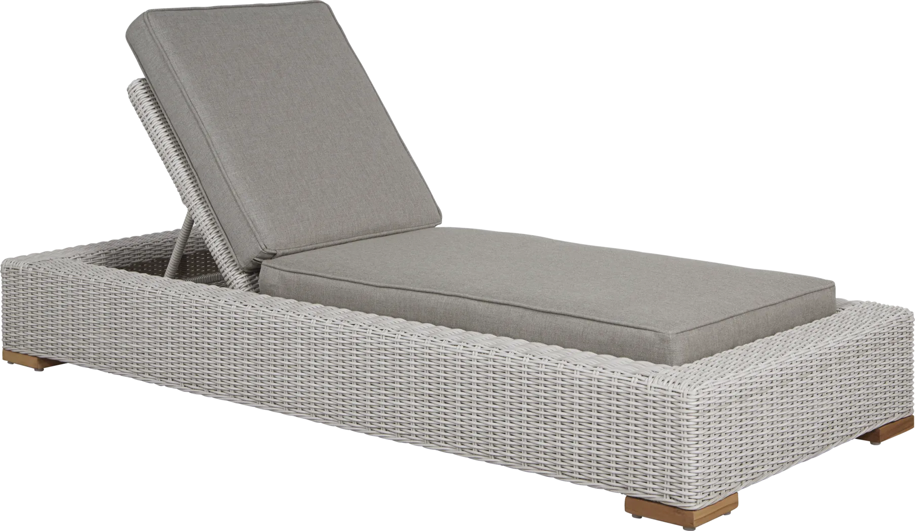 Patmos Gray Outdoor Chaise with Mushroom Cushions - Thumbnail - Image 1