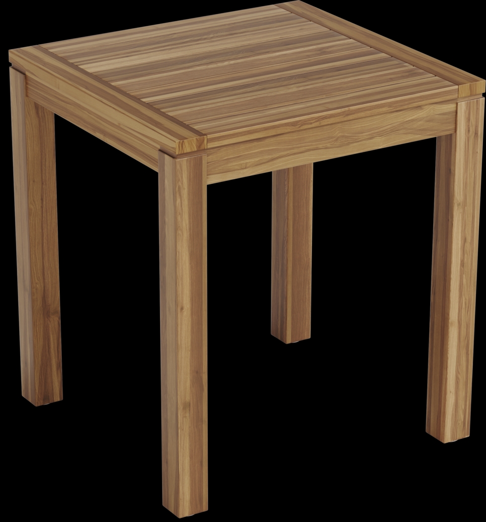 Patmos Teak 5 Pc 36 in. Square Bar Height Outdoor Dining Set with Gray Wicker Barstools - Thumbnail - Image 4