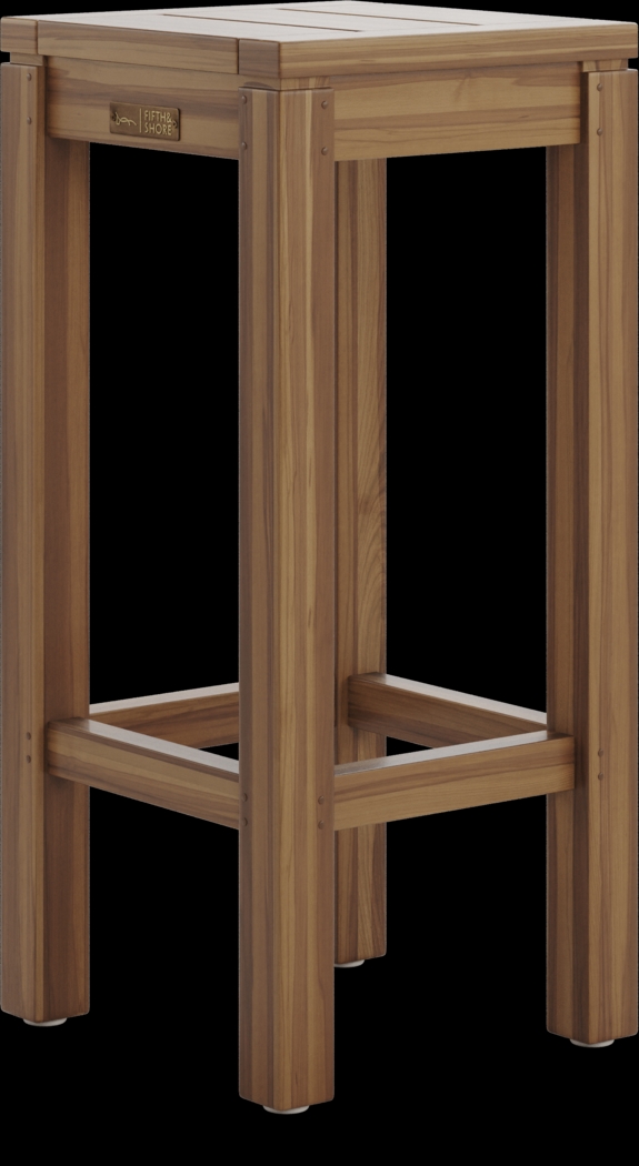 Patmos Teak Outdoor Barstool - Thumbnail - Image 4