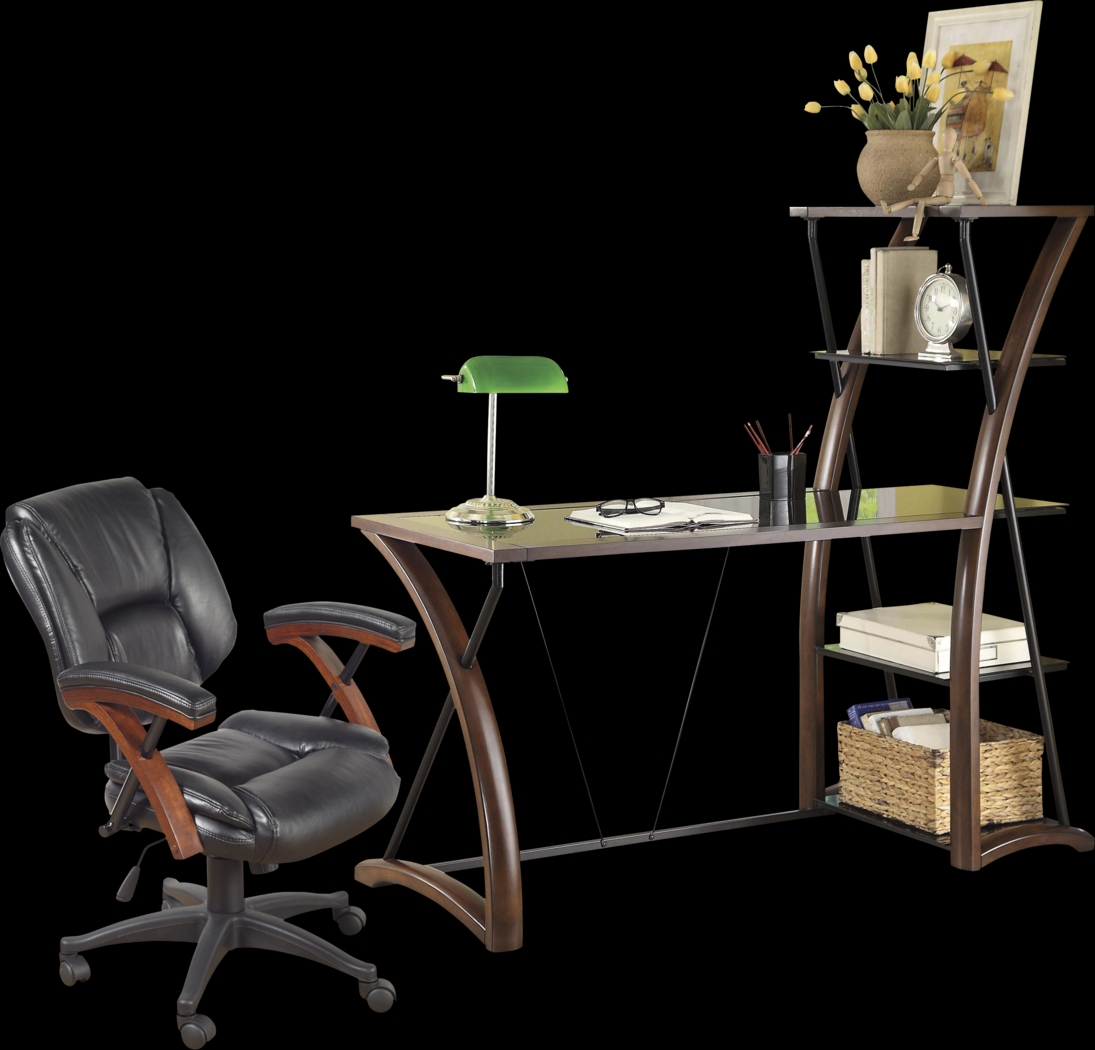 Patrick II Cherry Bookcase Desk and Chair - Thumbnail - Image 1