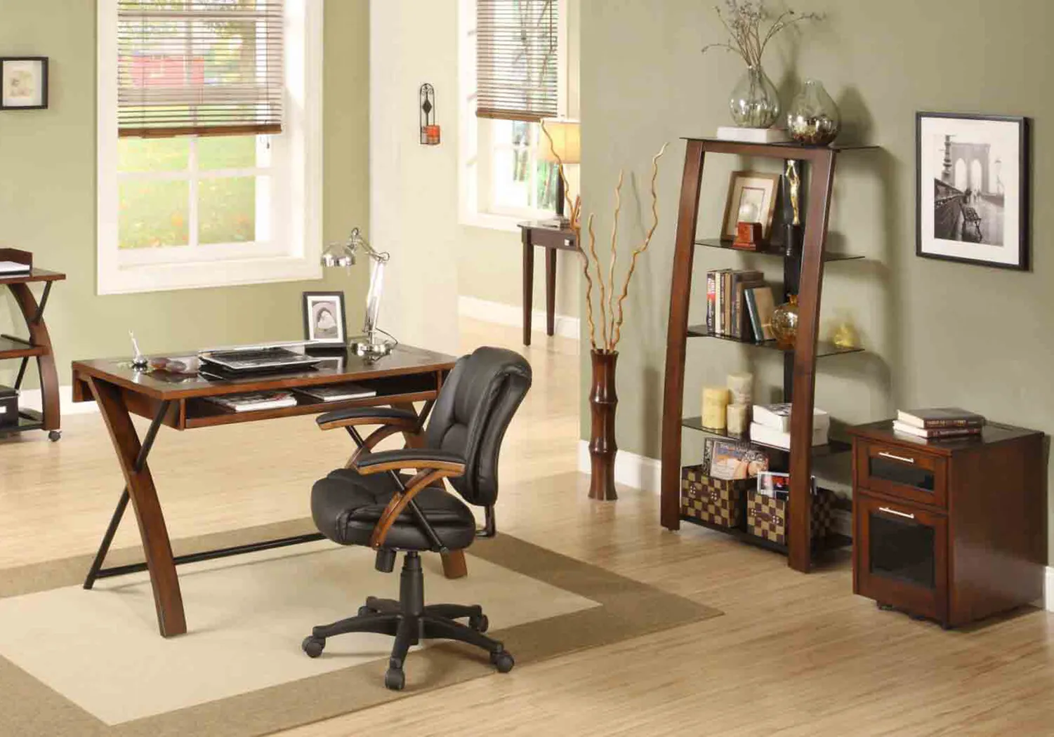 Patrick Cherry 4 Pc Home Office Desk Set - Thumbnail - Image 1