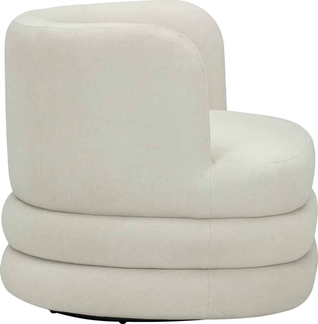 Paulo Beige Swivel Accent Chair - Thumbnail - Image 4