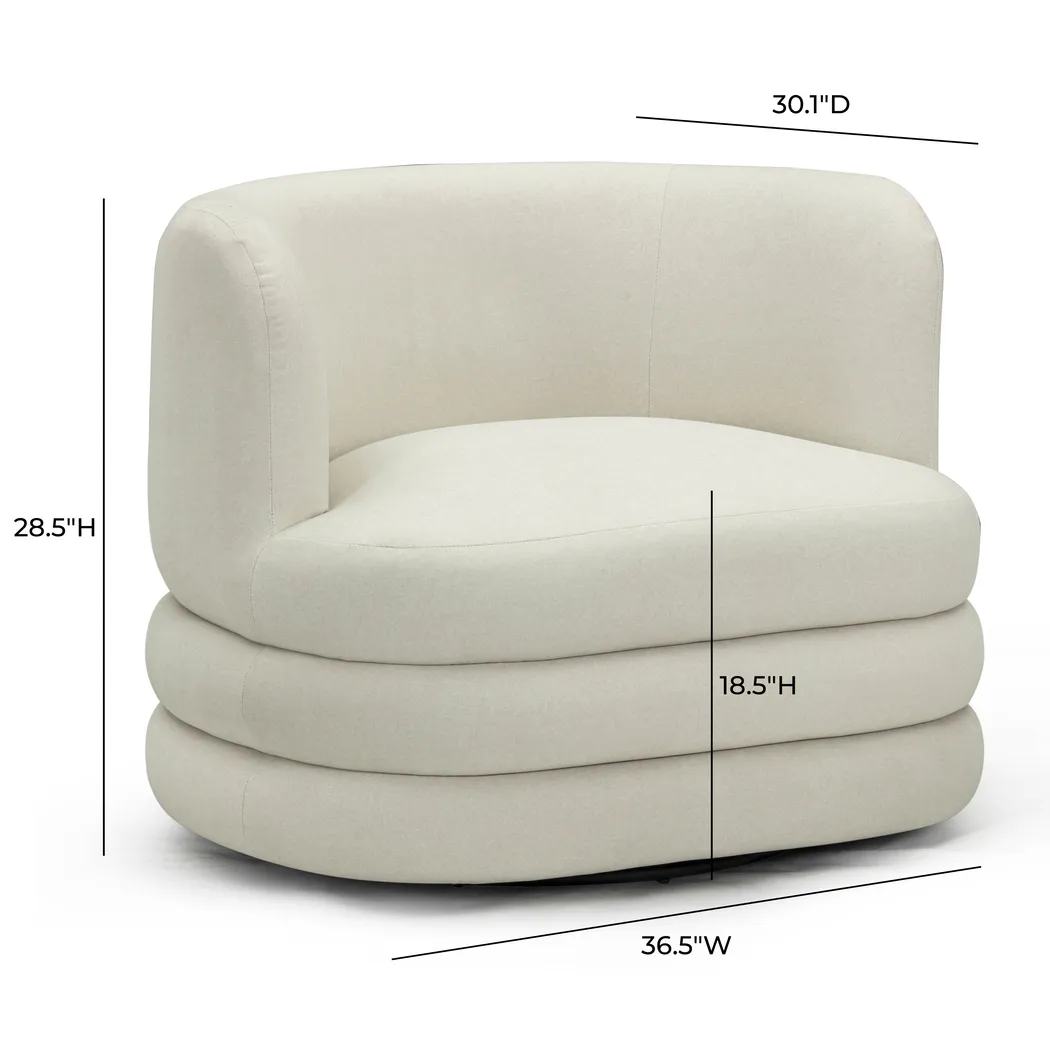 Paulo Beige Swivel Accent Chair - Thumbnail - Image 7