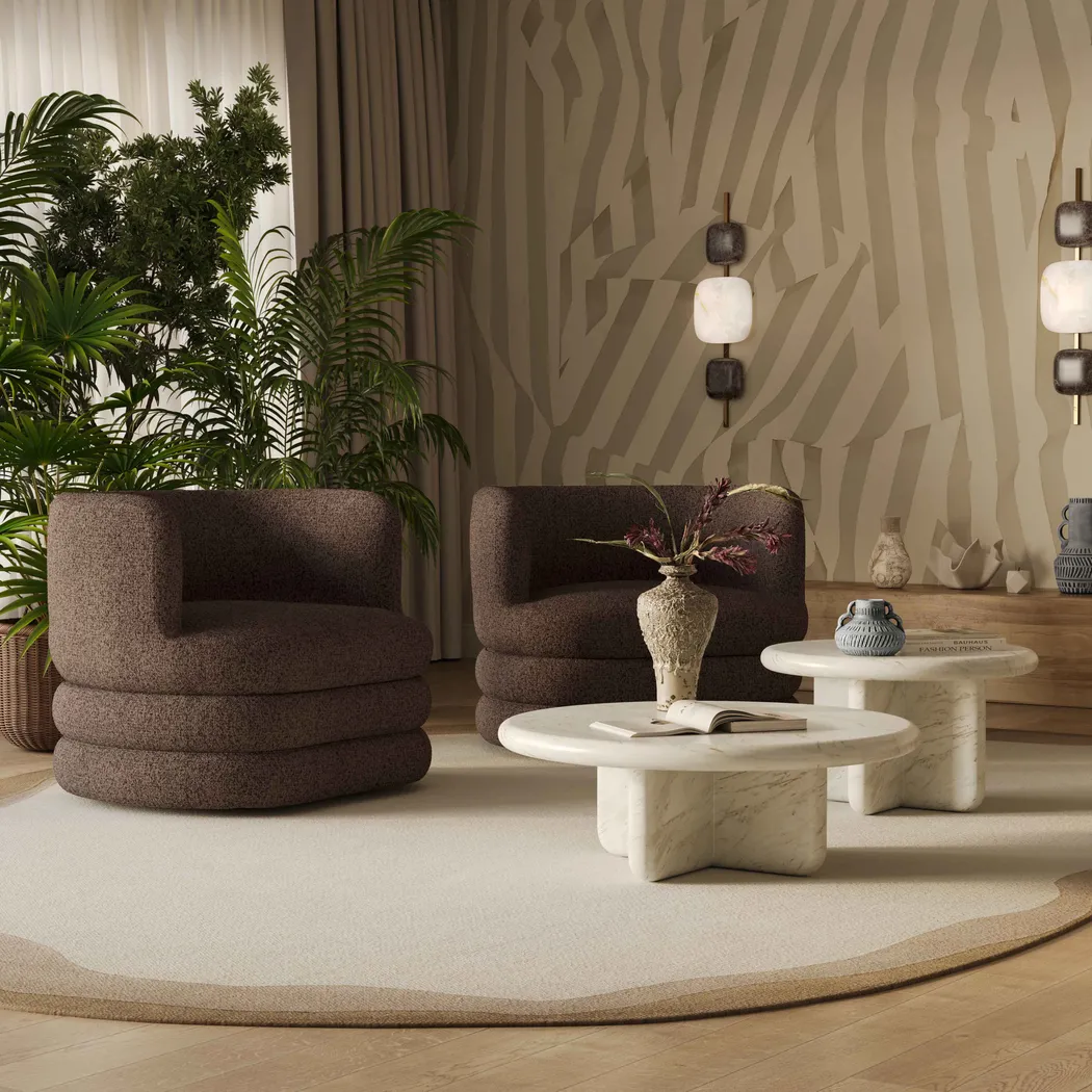 Paulo Brown Swivel Accent Chair - Thumbnail - Image 2