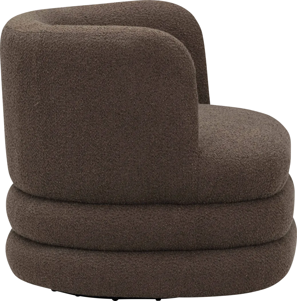 Paulo Brown Swivel Accent Chair - Thumbnail - Image 4
