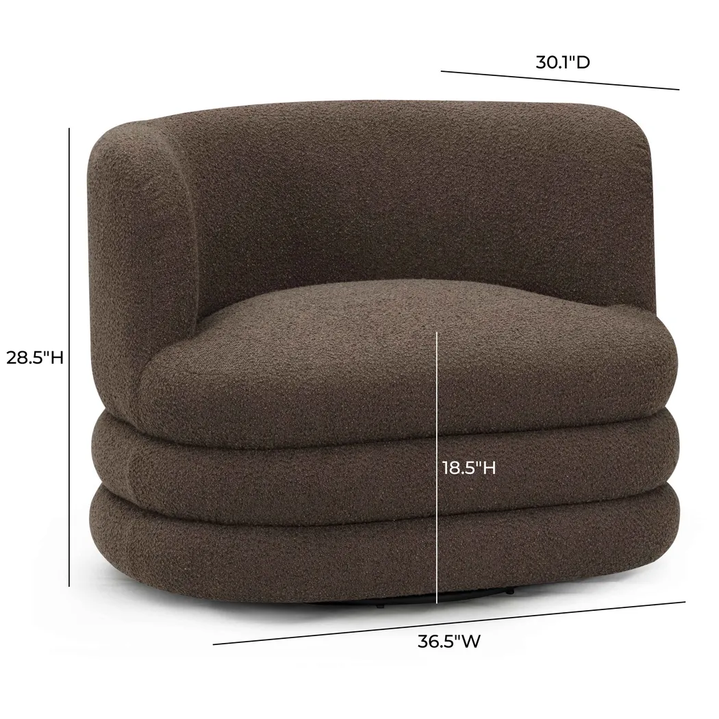 Paulo Brown Swivel Accent Chair - Thumbnail - Image 7