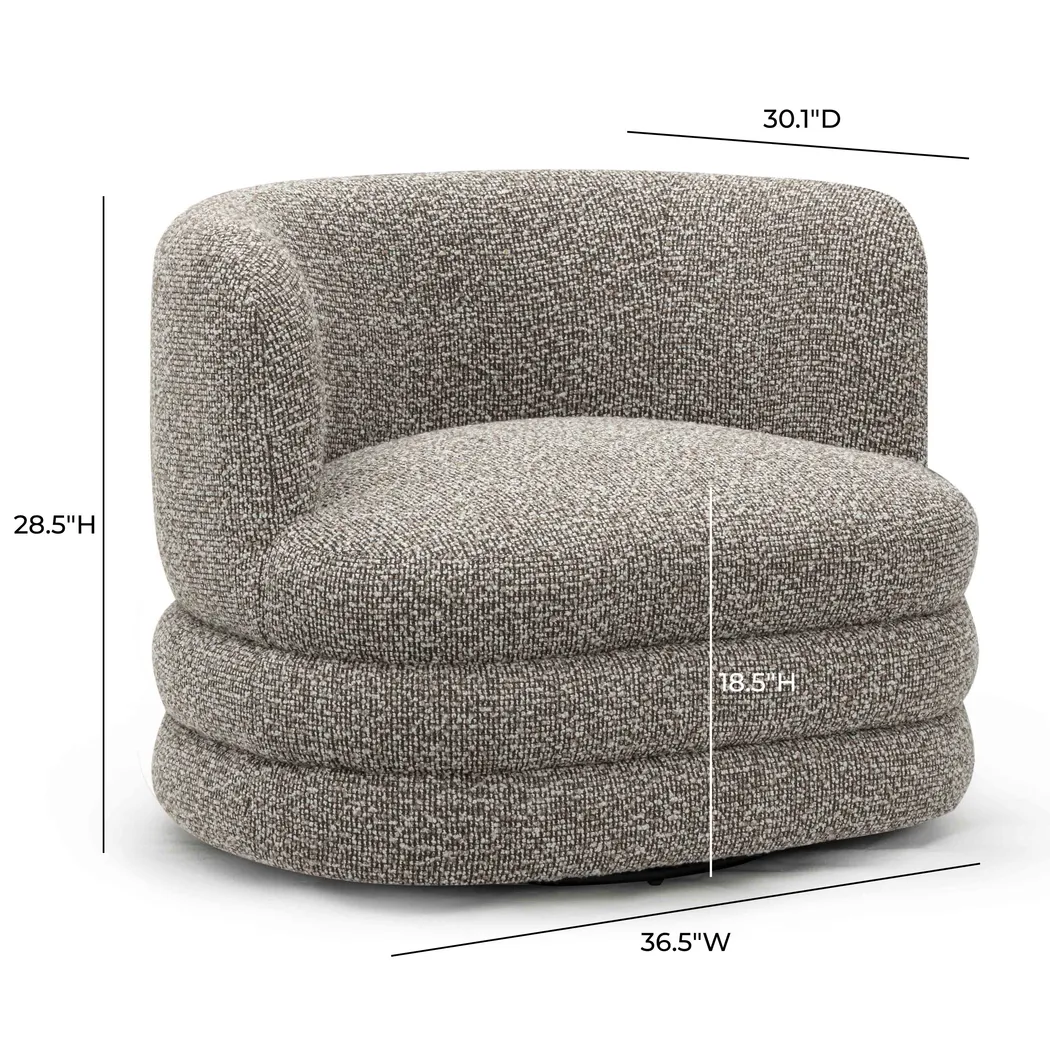 Paulo Gray Swivel Accent Chair - Thumbnail - Image 7