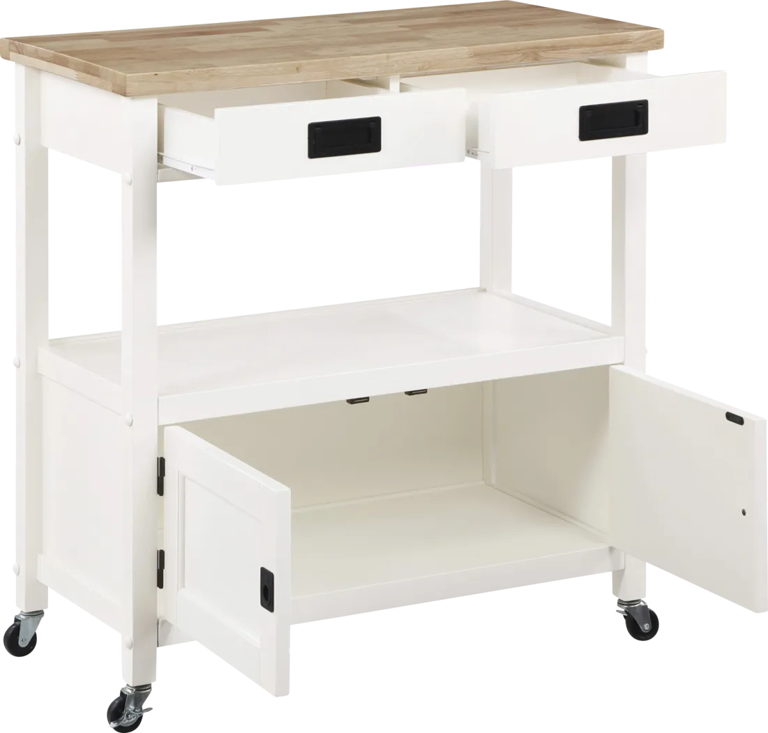 Paxt White Kitchen Cart - Thumbnail - Image 4