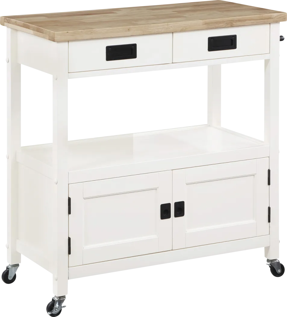 Paxt White Kitchen Cart - Thumbnail - Image 1