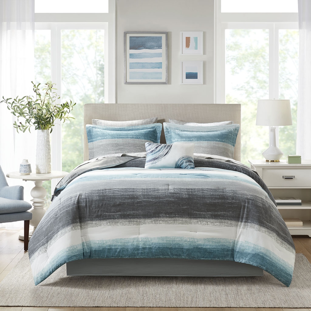 Paysee Blue 9 Pc Full Comforter Set - Thumbnail - Image 17