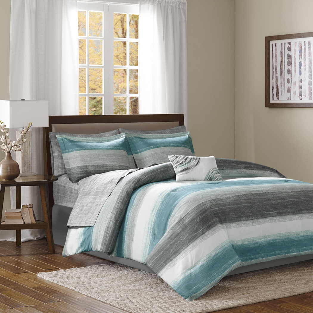 Paysee Blue 9 Pc King Comforter Set - Thumbnail - Image 18