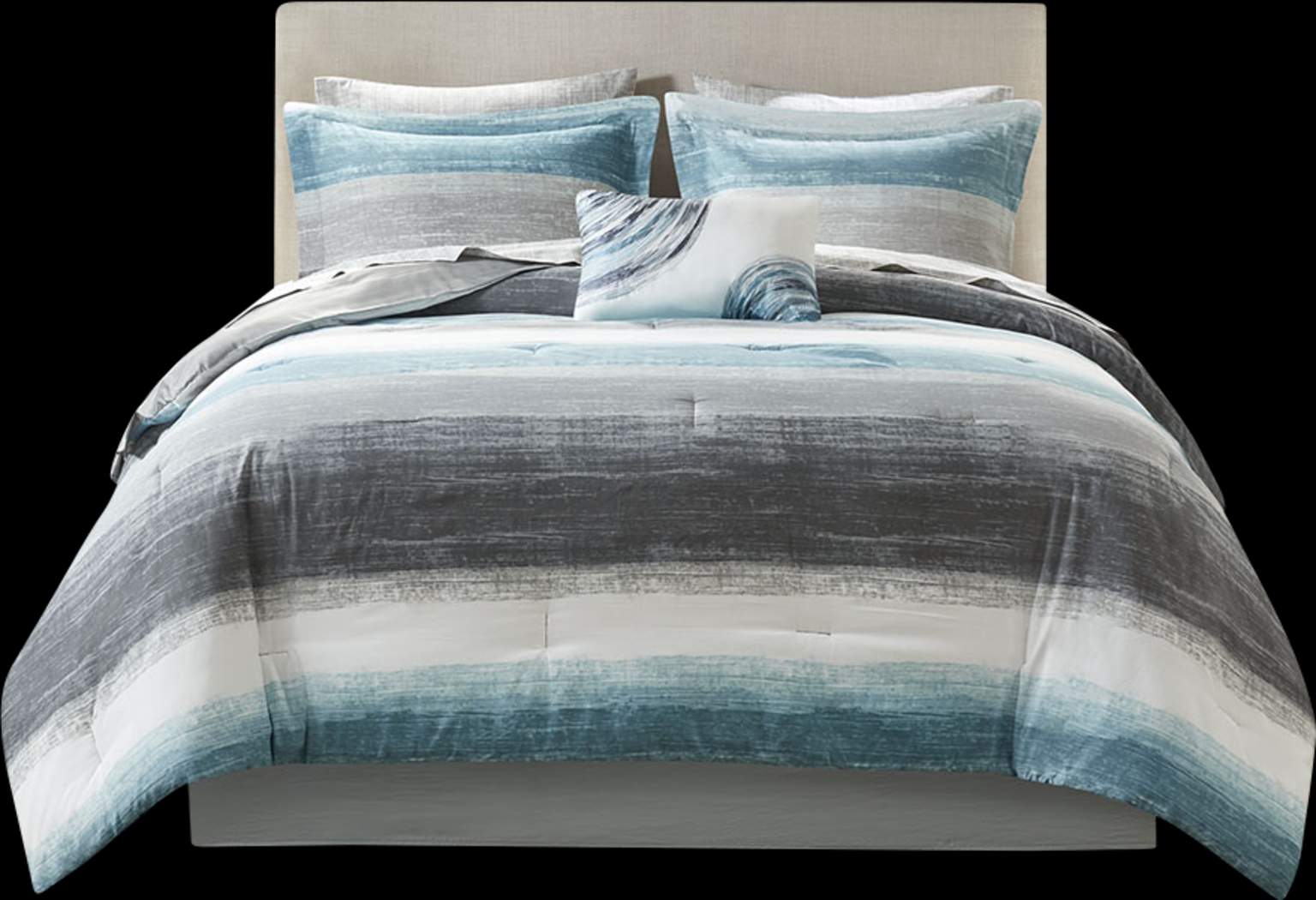Paysee Blue 9 Pc Queen Comforter Set - Thumbnail - Image 2