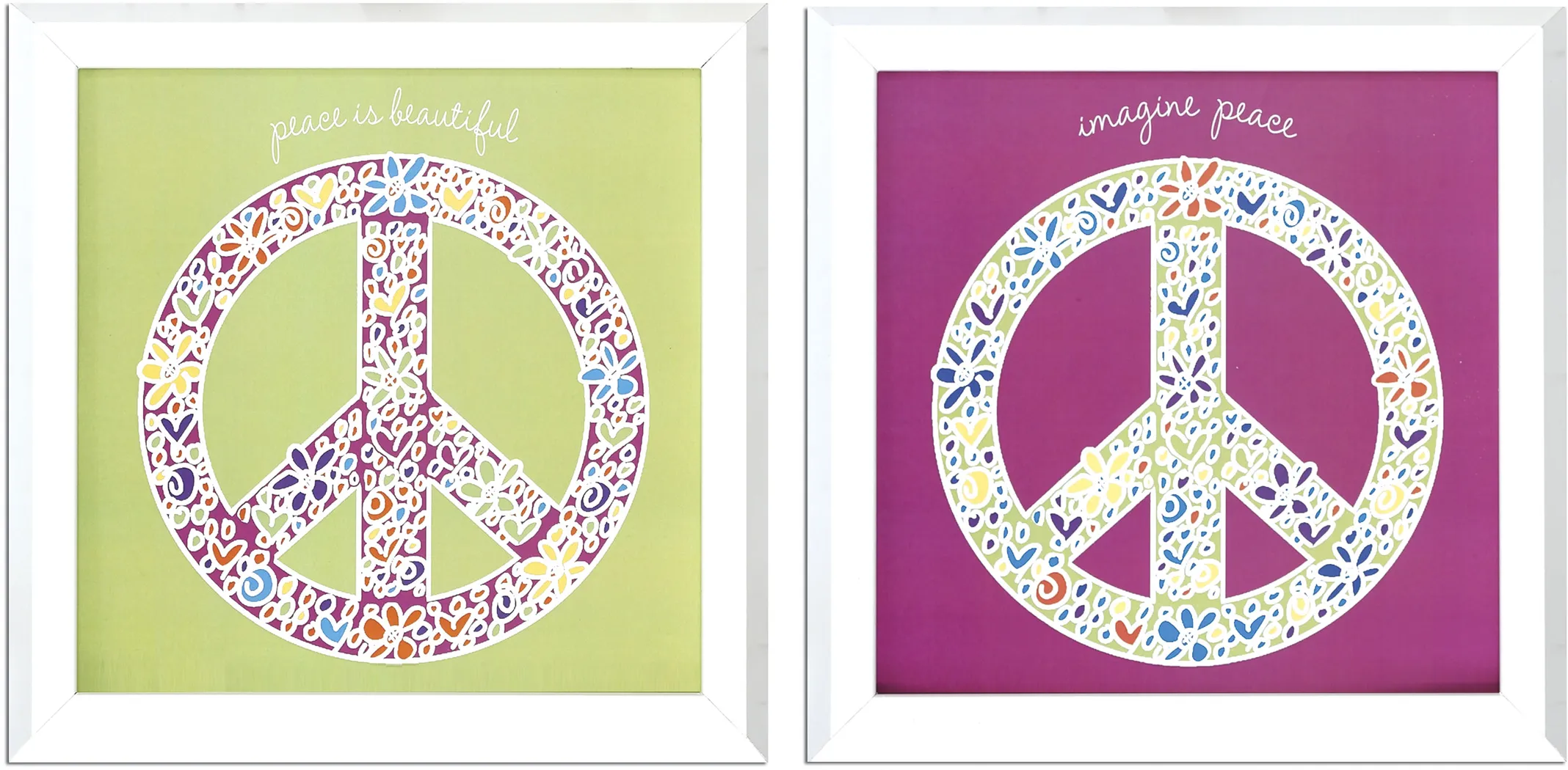 Peace is Beautiful/Imagine Peace - Set of 2 Framed Prints - Thumbnail - Image 1