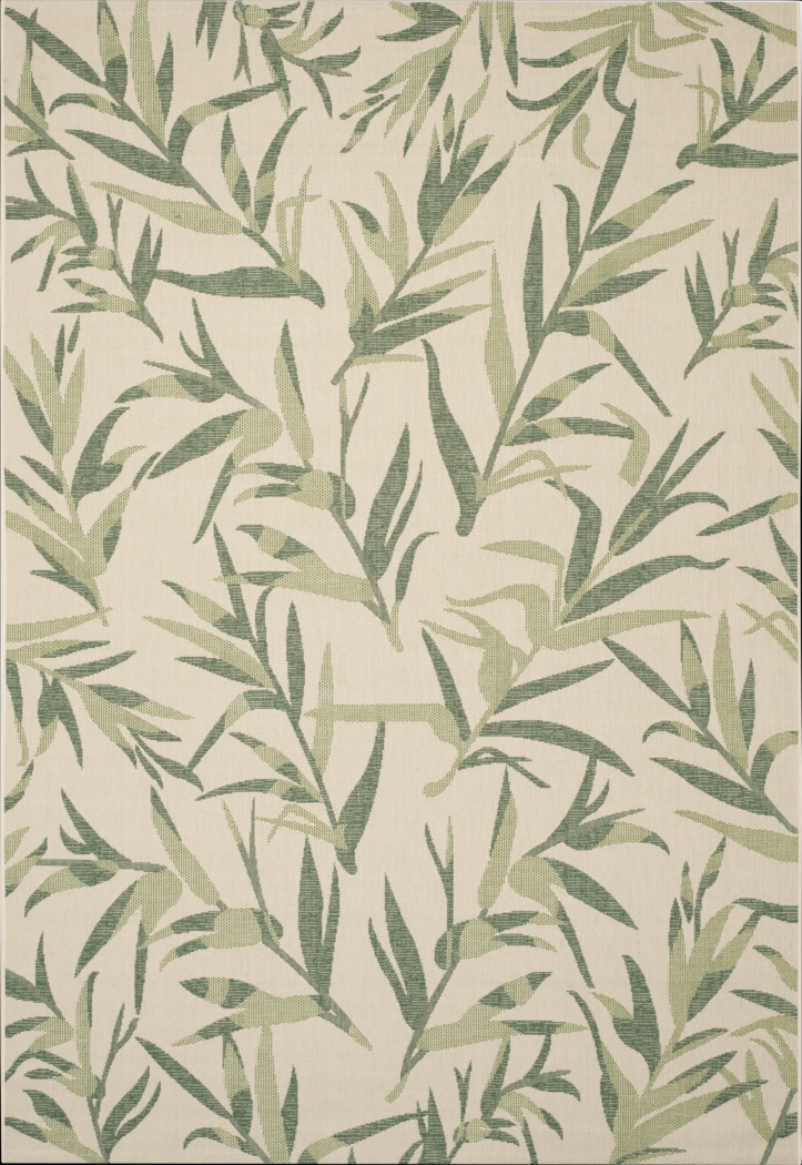 Peaceful Palms Beige 6'7 x 9'6 Indoor/Outdoor Rug - Thumbnail - Image 1