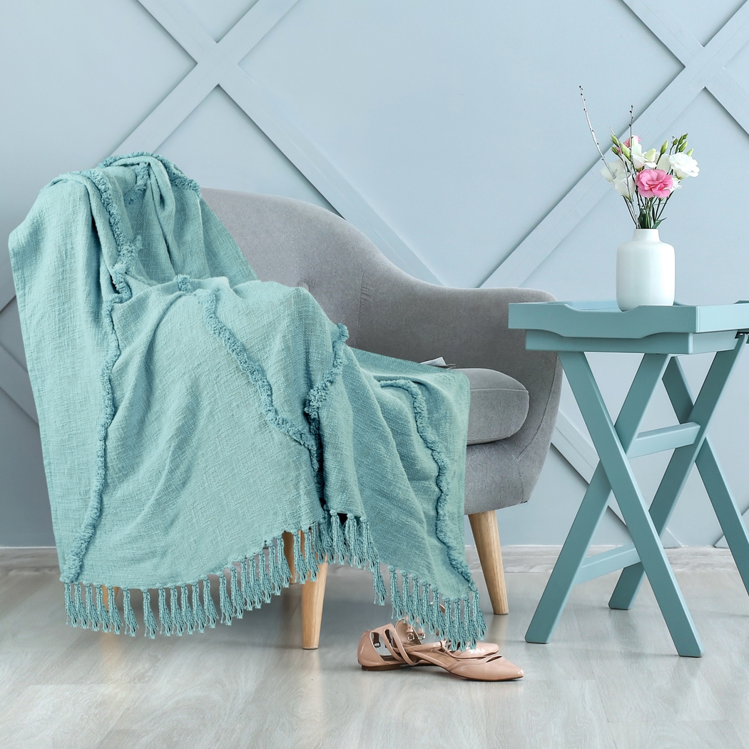 Peachwell Aqua Throw Blanket - Thumbnail - Image 7