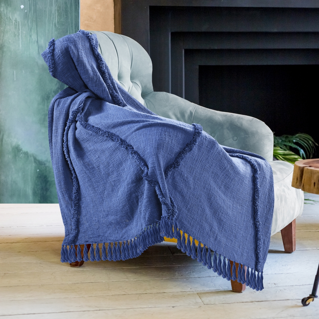 Peachwell Blue Throw Blanket - Thumbnail - Image 2