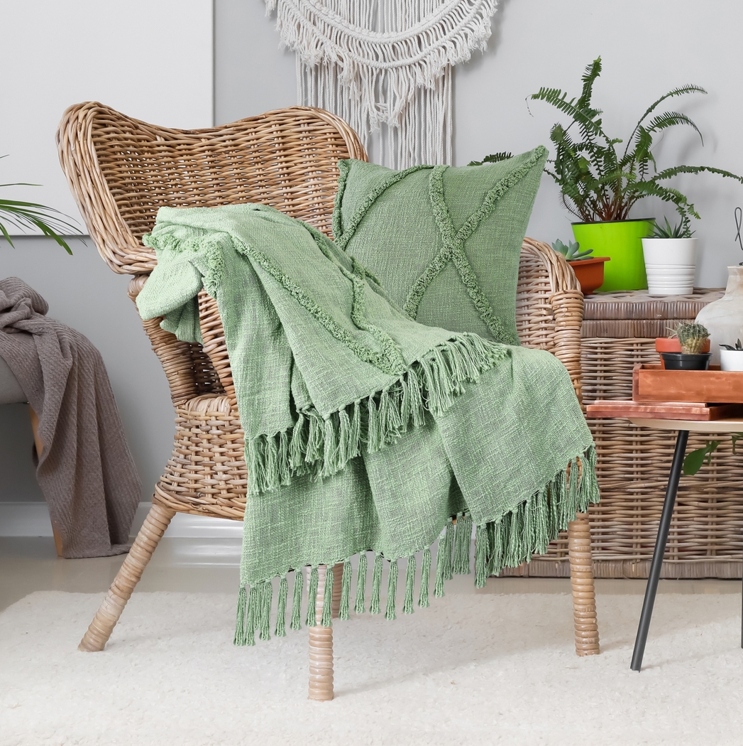 Peachwell Green Throw Blanket - Thumbnail - Image 2