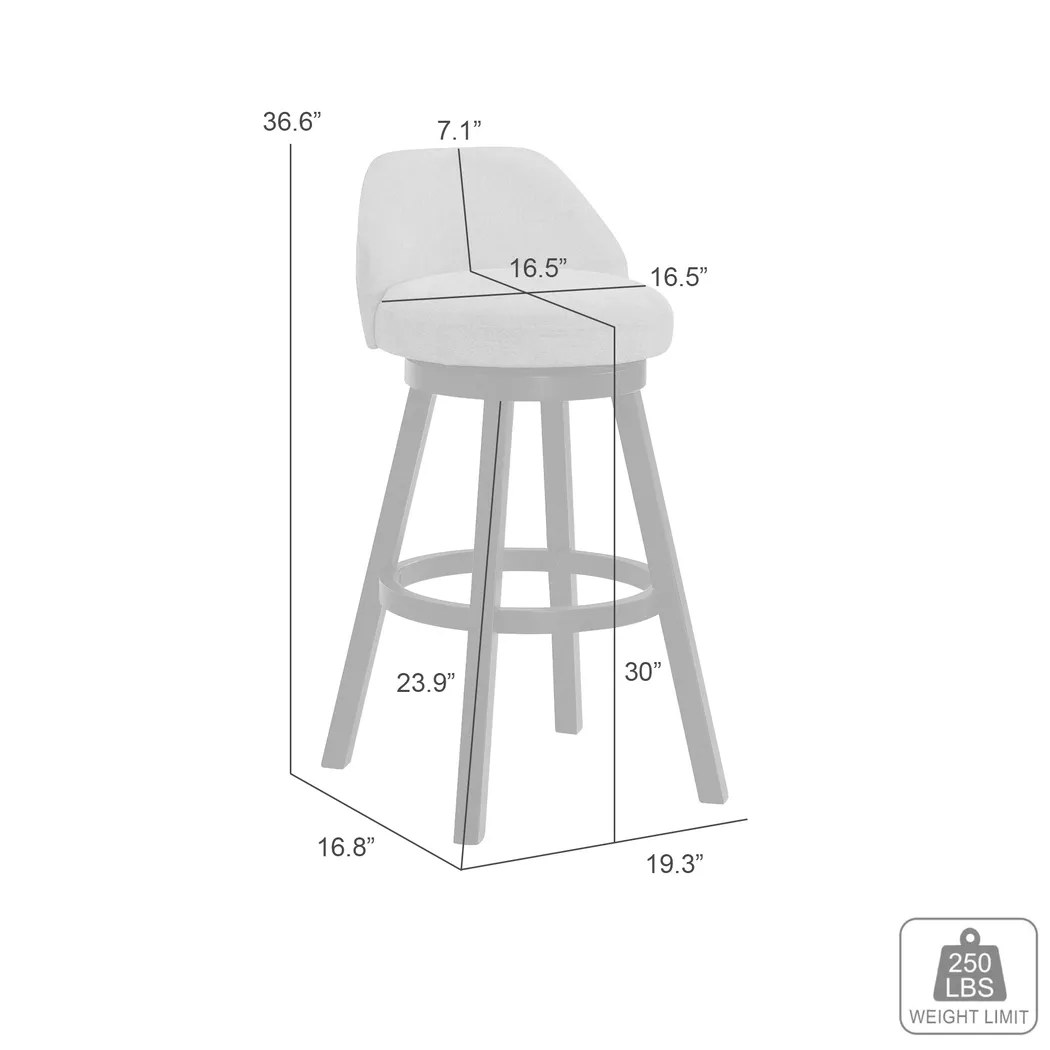 Peachworld White Swivel Barstool - Thumbnail - Image 3
