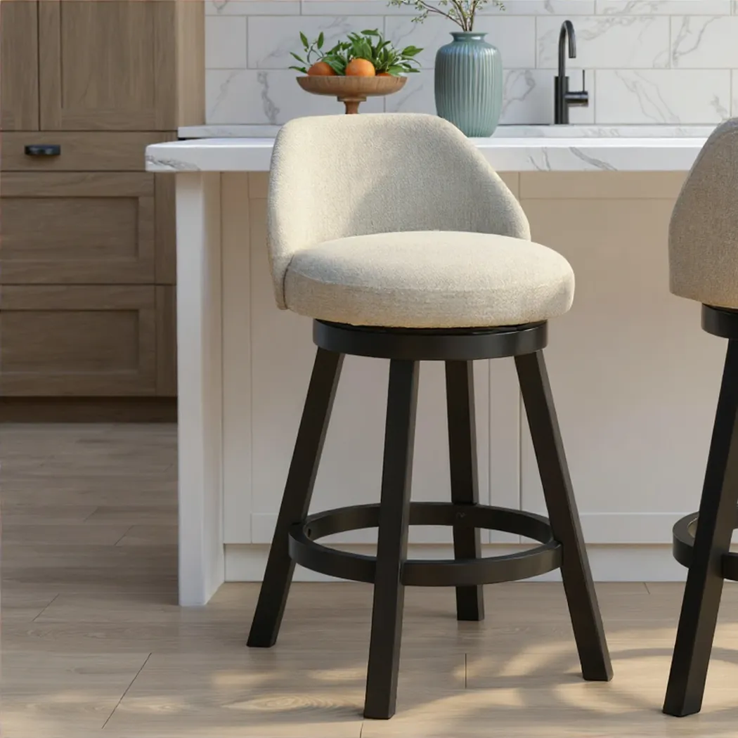 Peachworld White Swivel Counter Height Stool - Thumbnail - Image 2