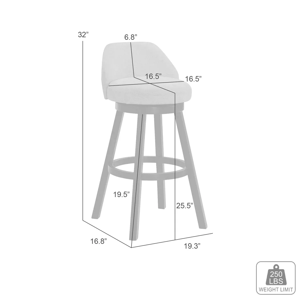 Peachworld White Swivel Counter Height Stool - Thumbnail - Image 5
