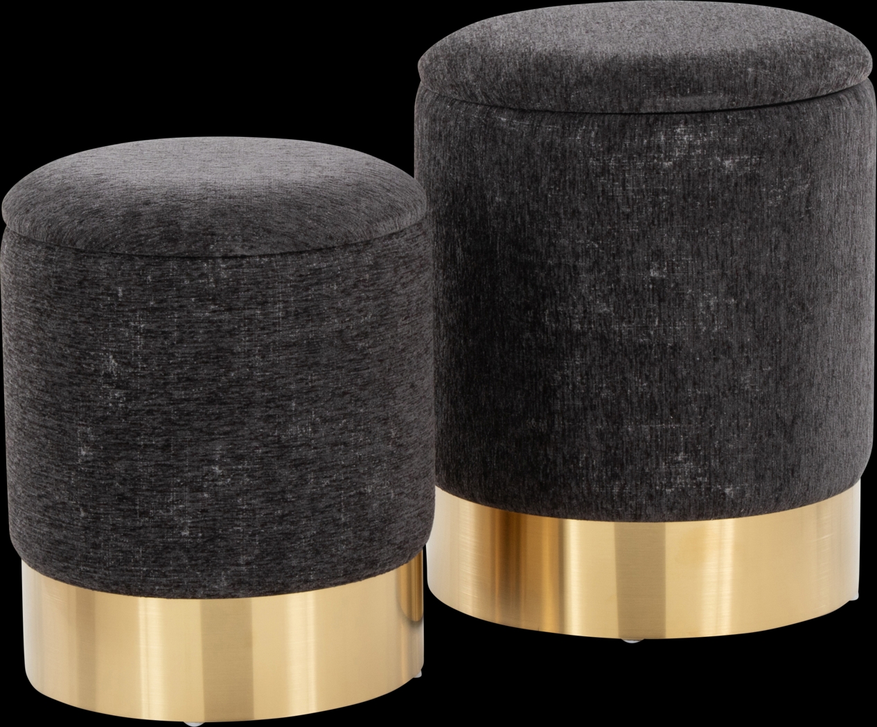 Pearlie Black Ottoman, Set of 2 - Thumbnail - Image 5
