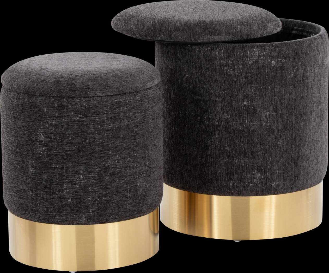 Pearlie Black Ottoman, Set of 2 - Thumbnail - Image 6