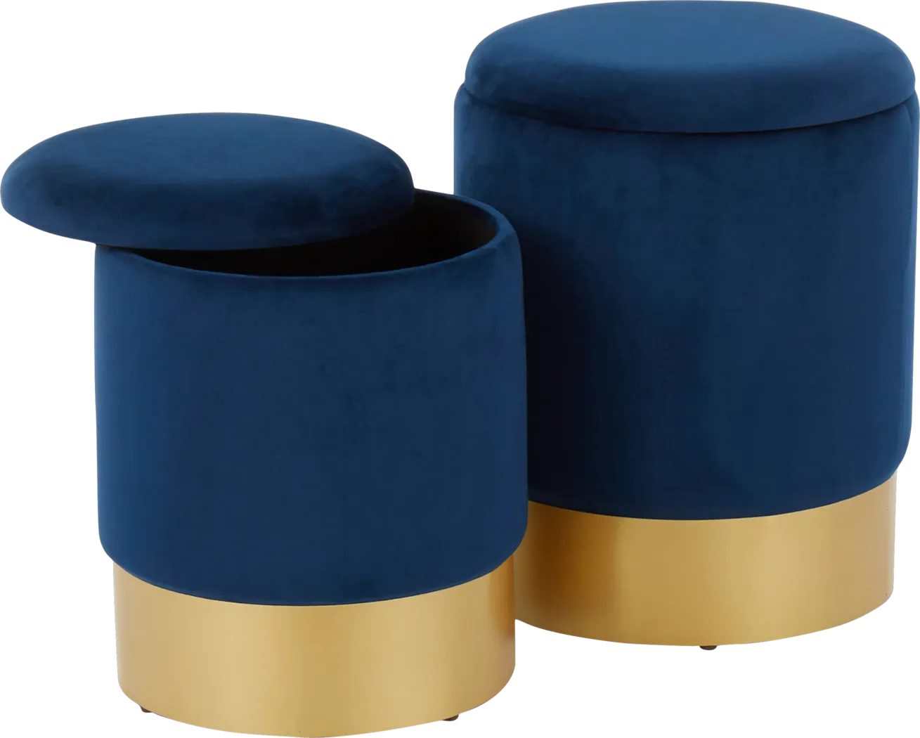 Pearlie Blue Ottoman, Set of 2 - Thumbnail - Image 2