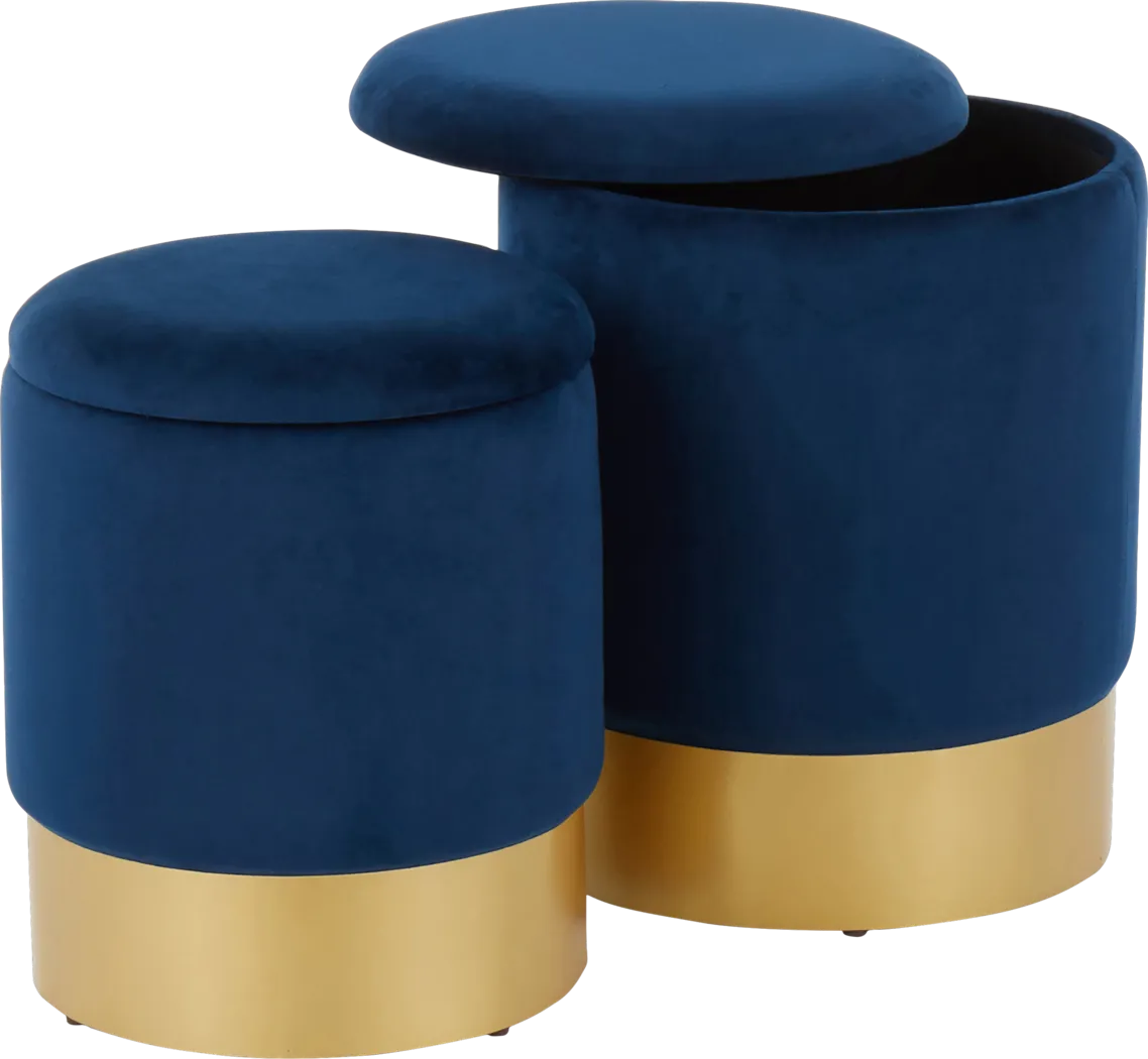 Pearlie Blue Ottoman, Set of 2 - Thumbnail - Image 3